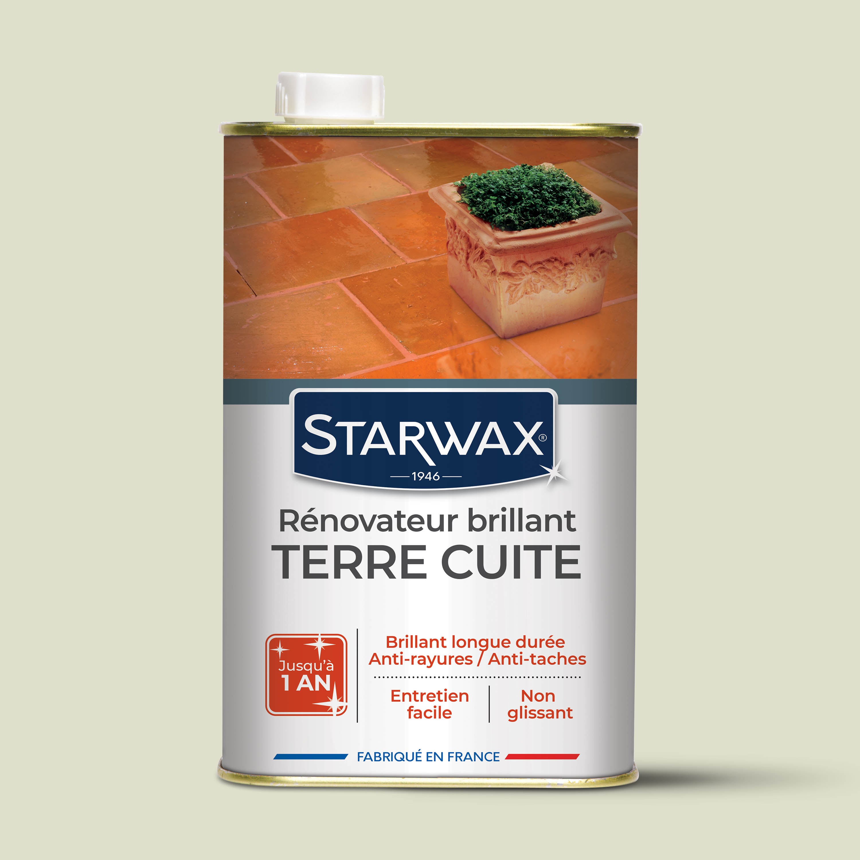 STARWAX - Rénovateur brillant protecteur pour tomettes et terres cuites 1L incolore 
 1L