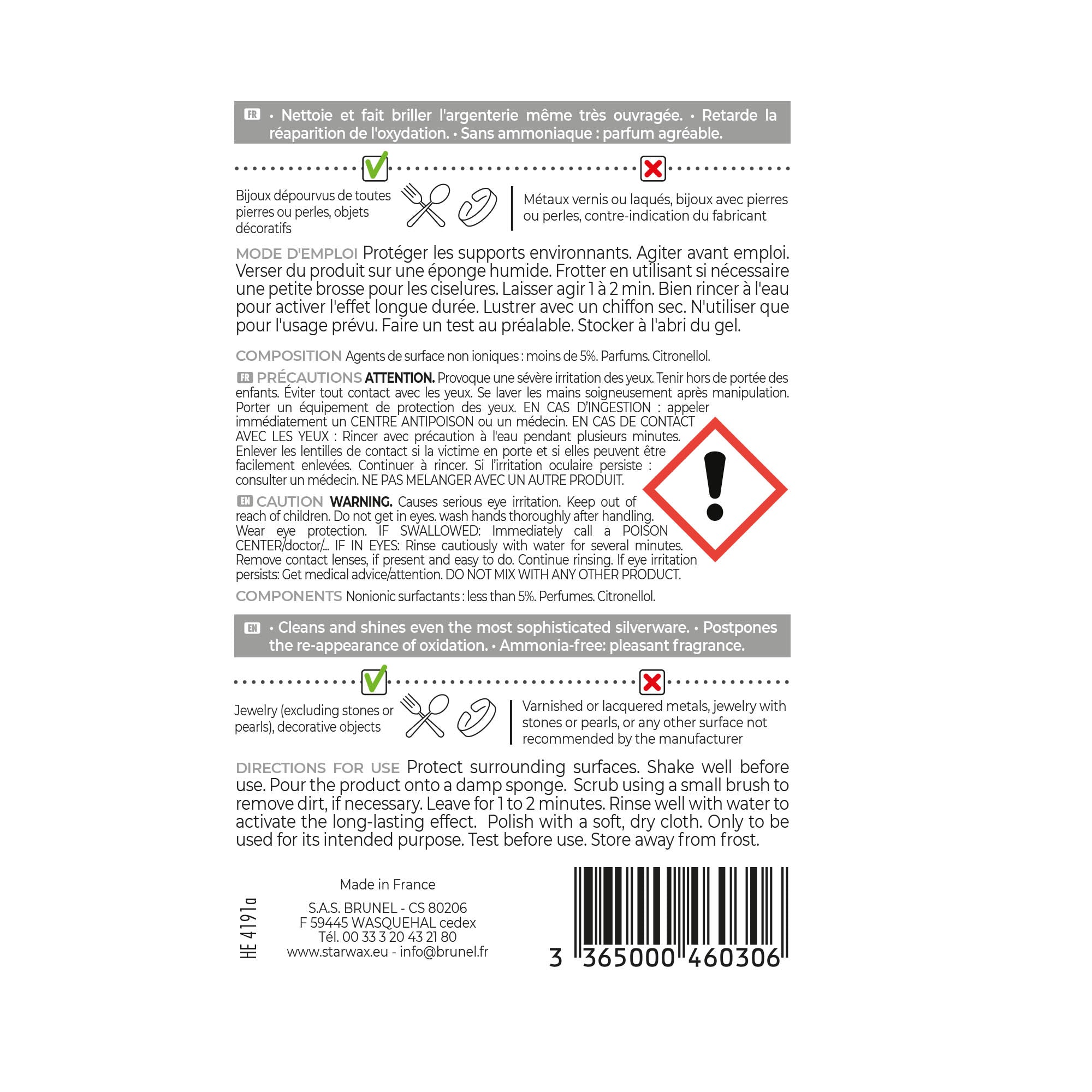 STARWAX - Nettoyant argent 250ml