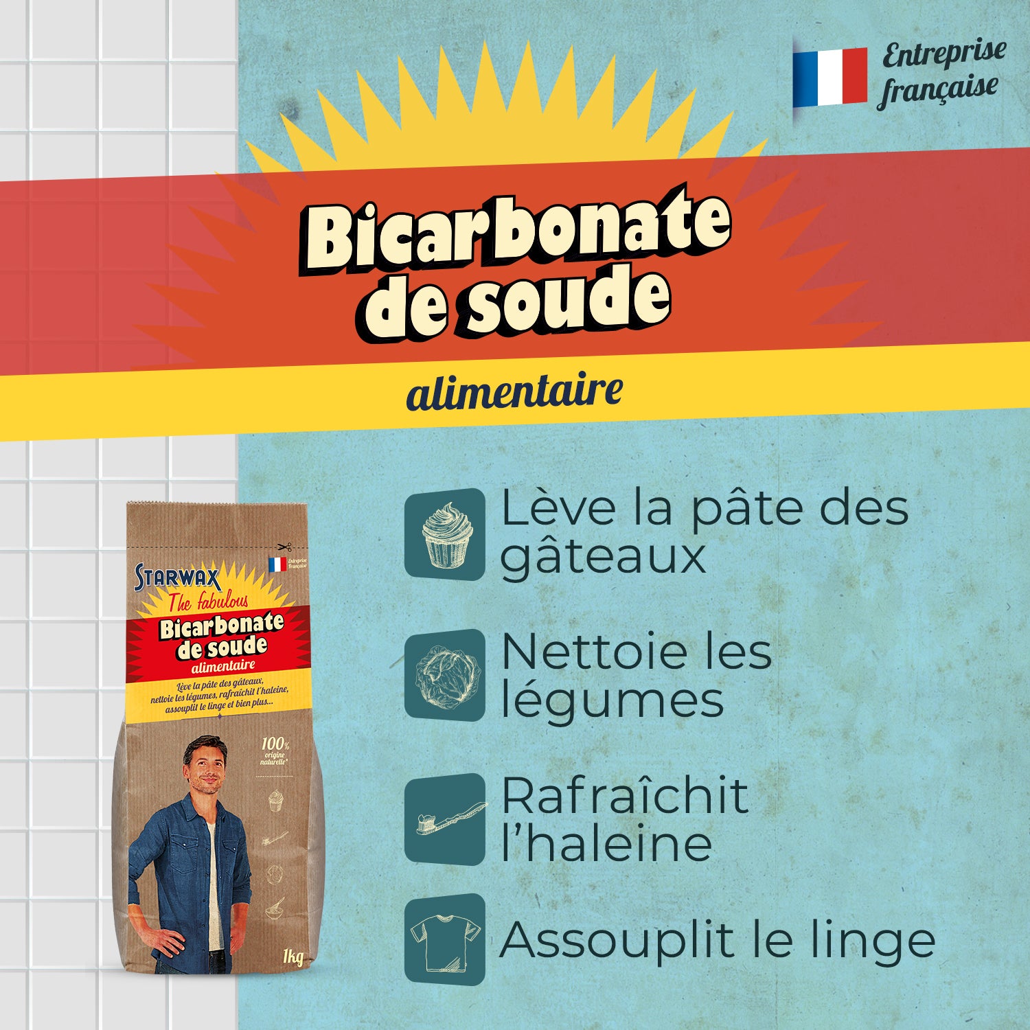STARWAX FABULOUS - Bicarbonate de soude alimentaire 1kg