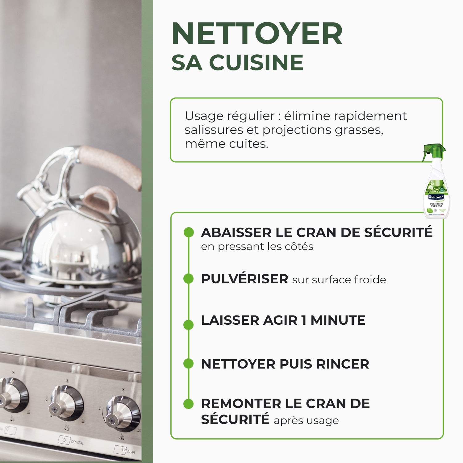 STARWAX SOLUVERT - Dégraissant express pour cuisines 500ml