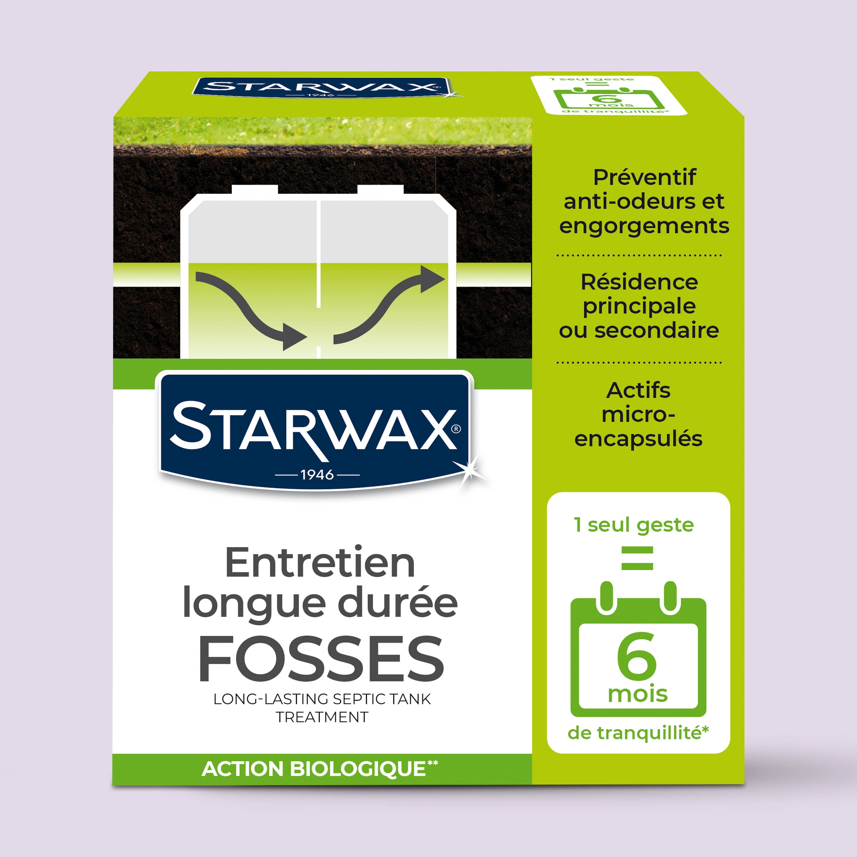 STARWAX - Entretien longue durée pour fosses septiques 500g