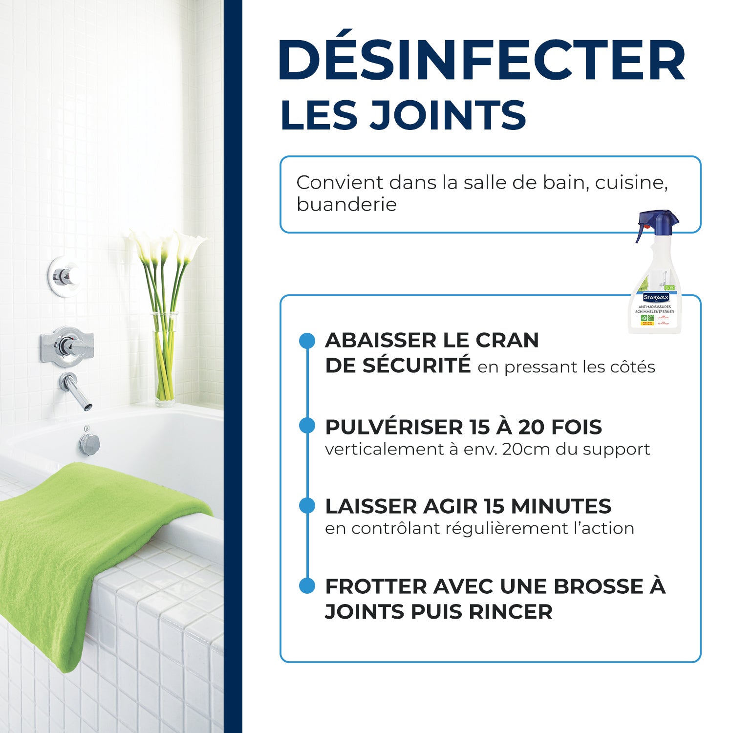 STARWAX - Anti-moisissures pour joints et salle de bains 500ml