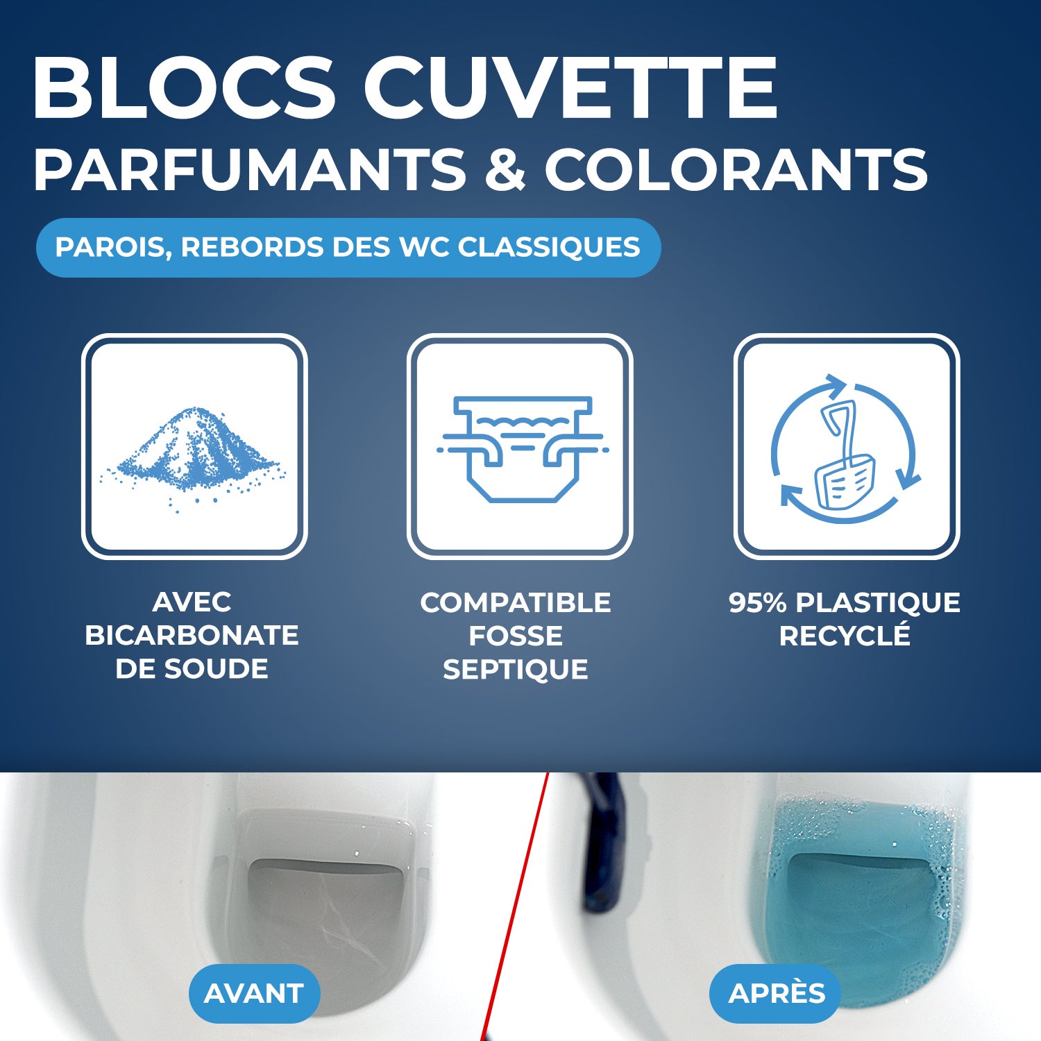 STARWAX - Blocs cuvette eau bleue pour WC
 2 x 40g