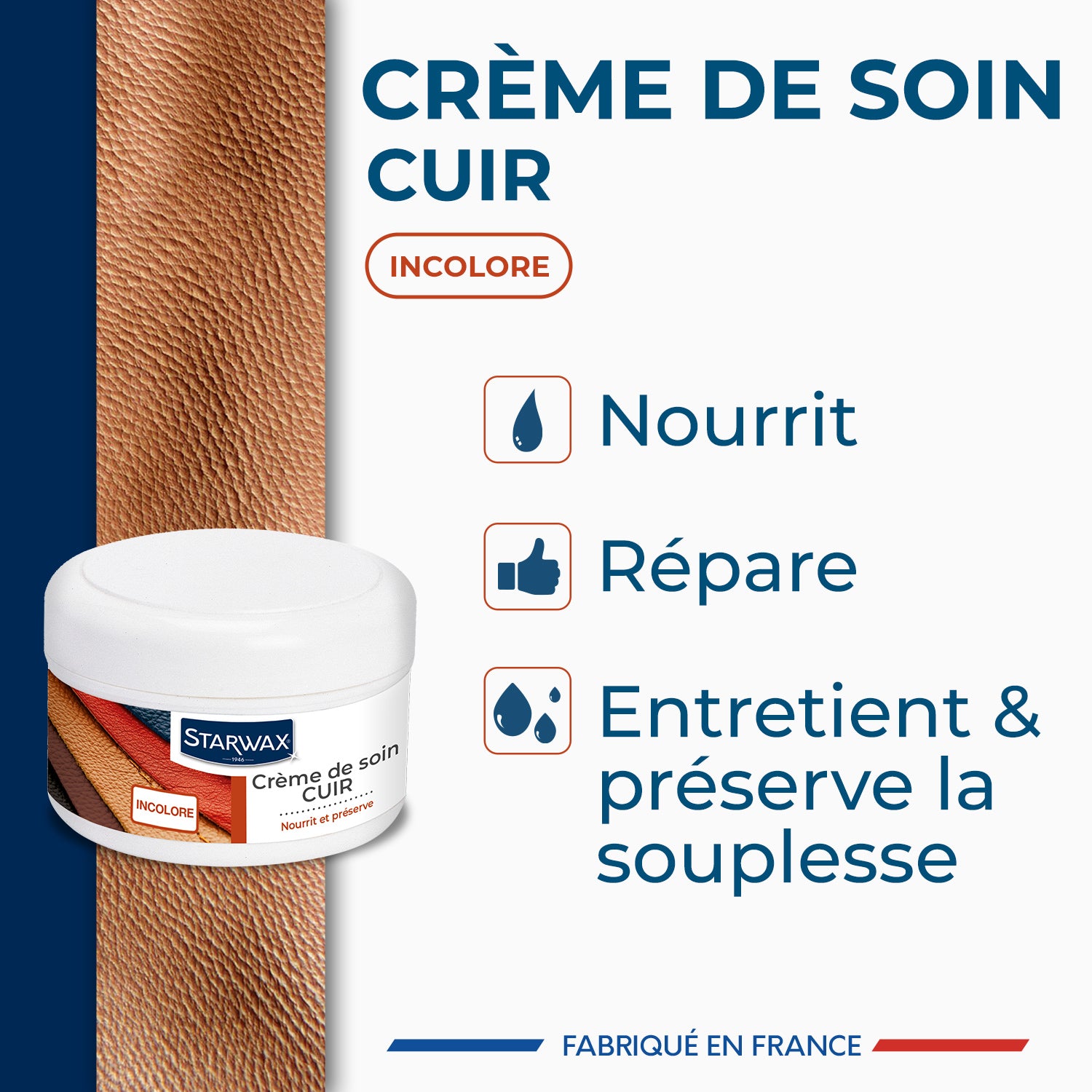 STARWAX - Crème de soin incolore pour cuir 150ml Incolore