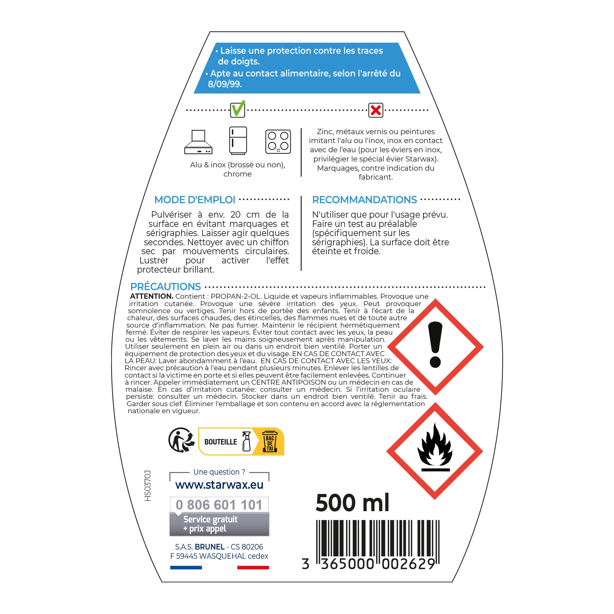 STARWAX - Nettoyant protecteur pour alu et inox 500ml