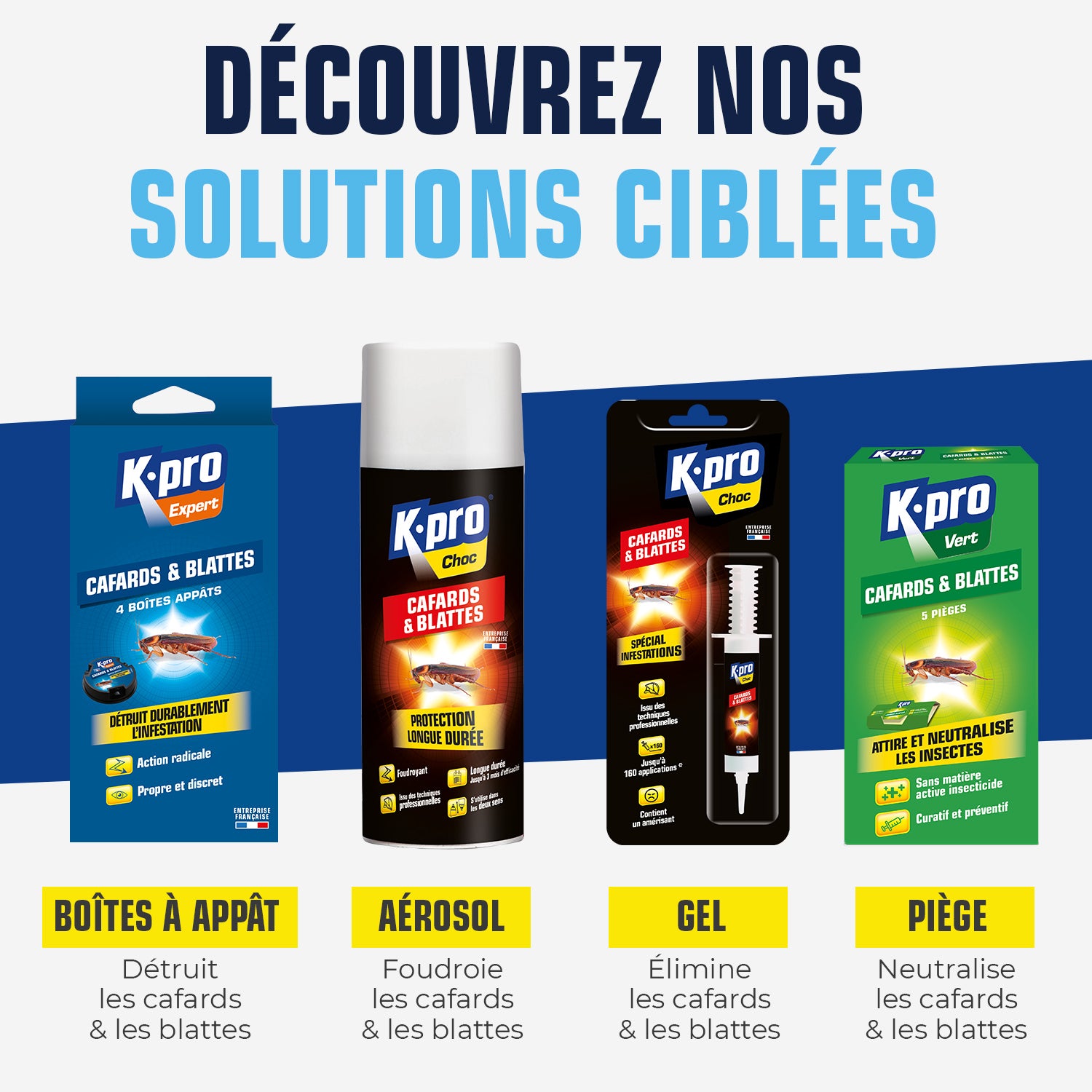 K.PRO - Aérosol foudroyant cafards et blattes
 400ml