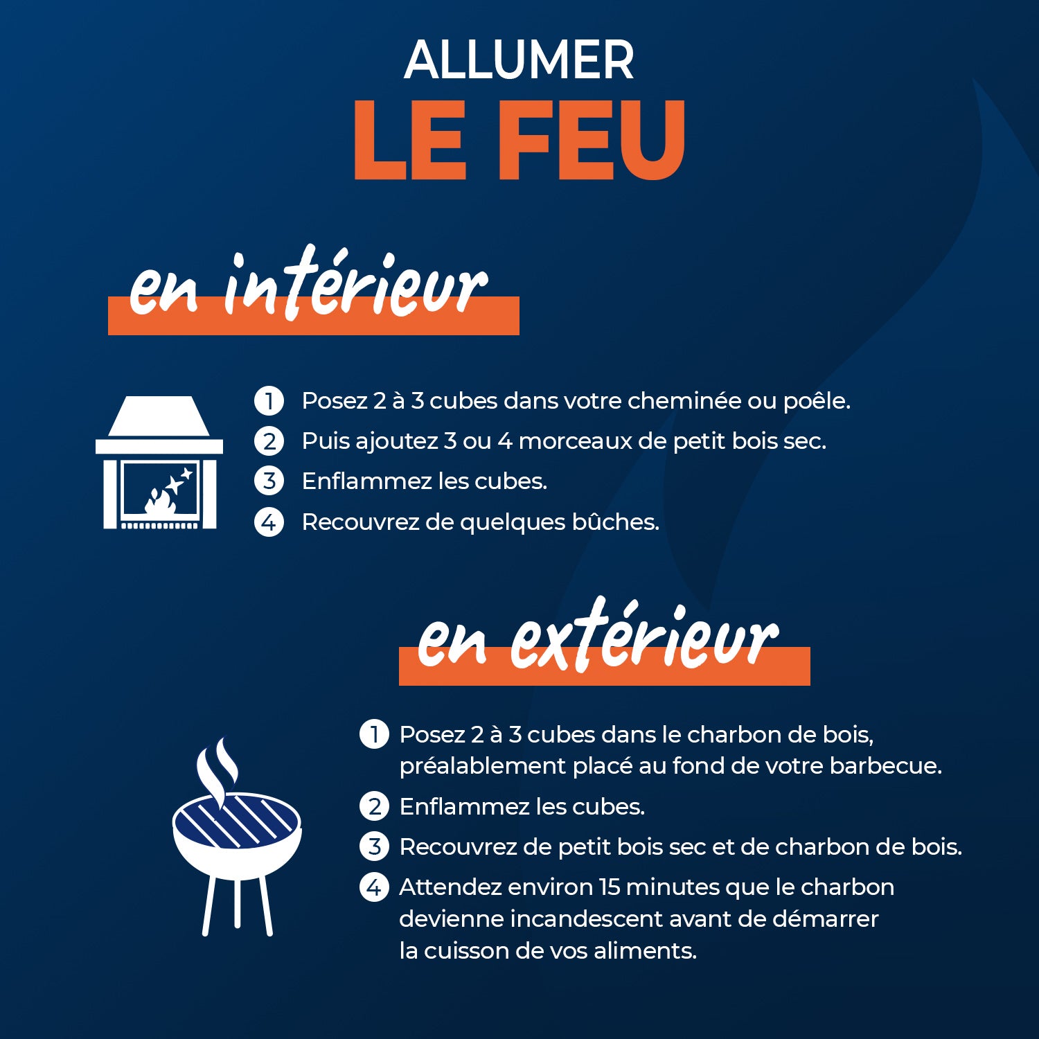 HARRIS - 40 cubes allume feu super puissant x40 sans odeur