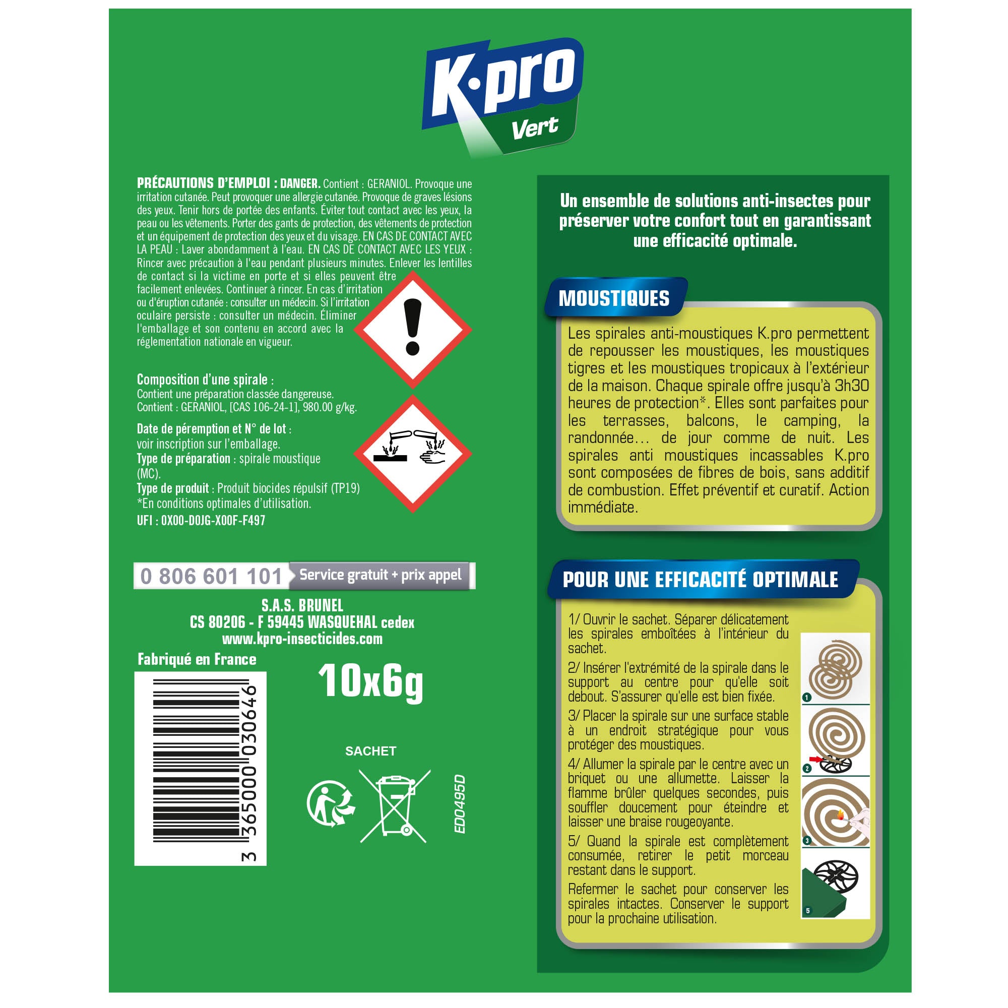 K.PRO - Spirales anti-moustiques incassables X10