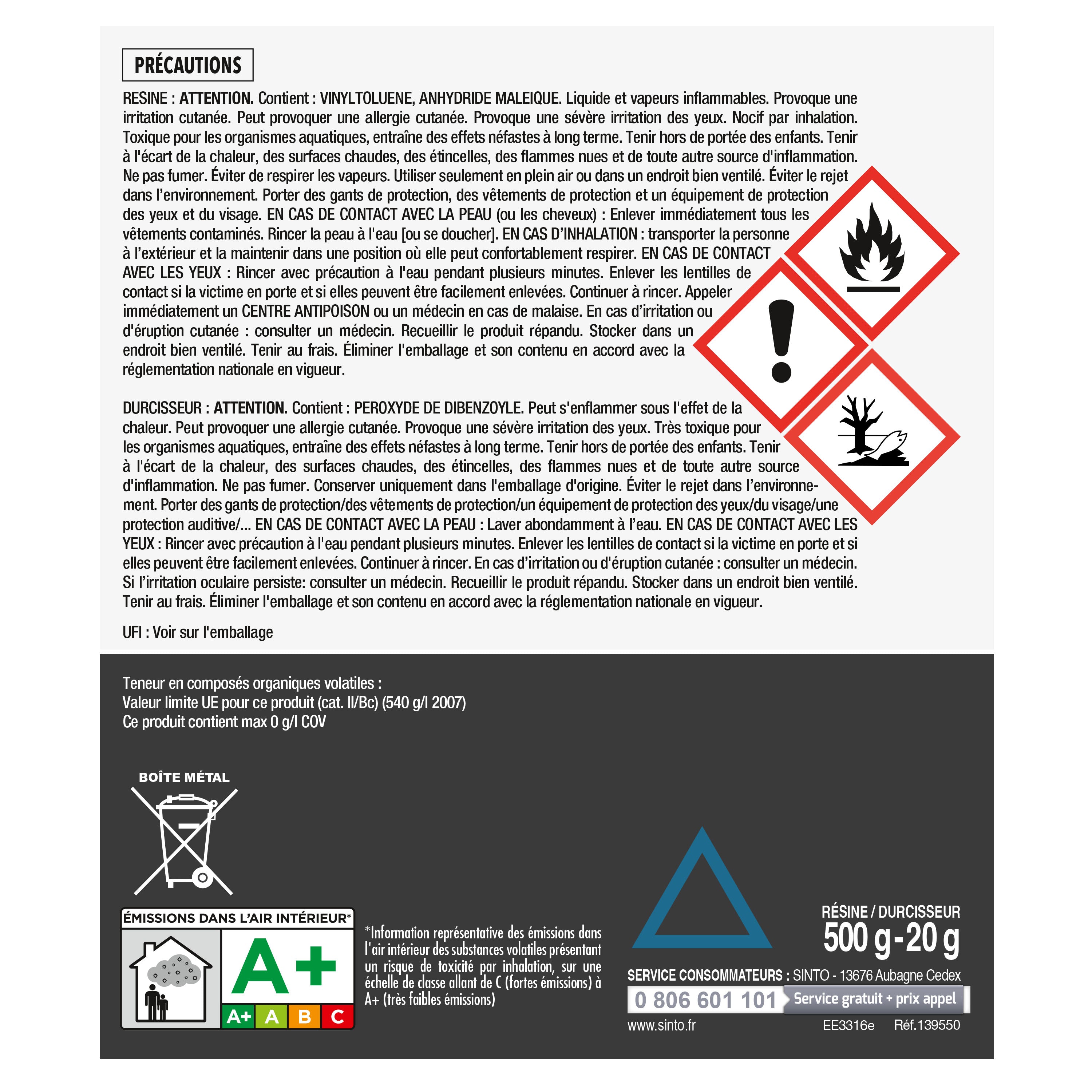 SINTO - Kit résine et tissu 250ml