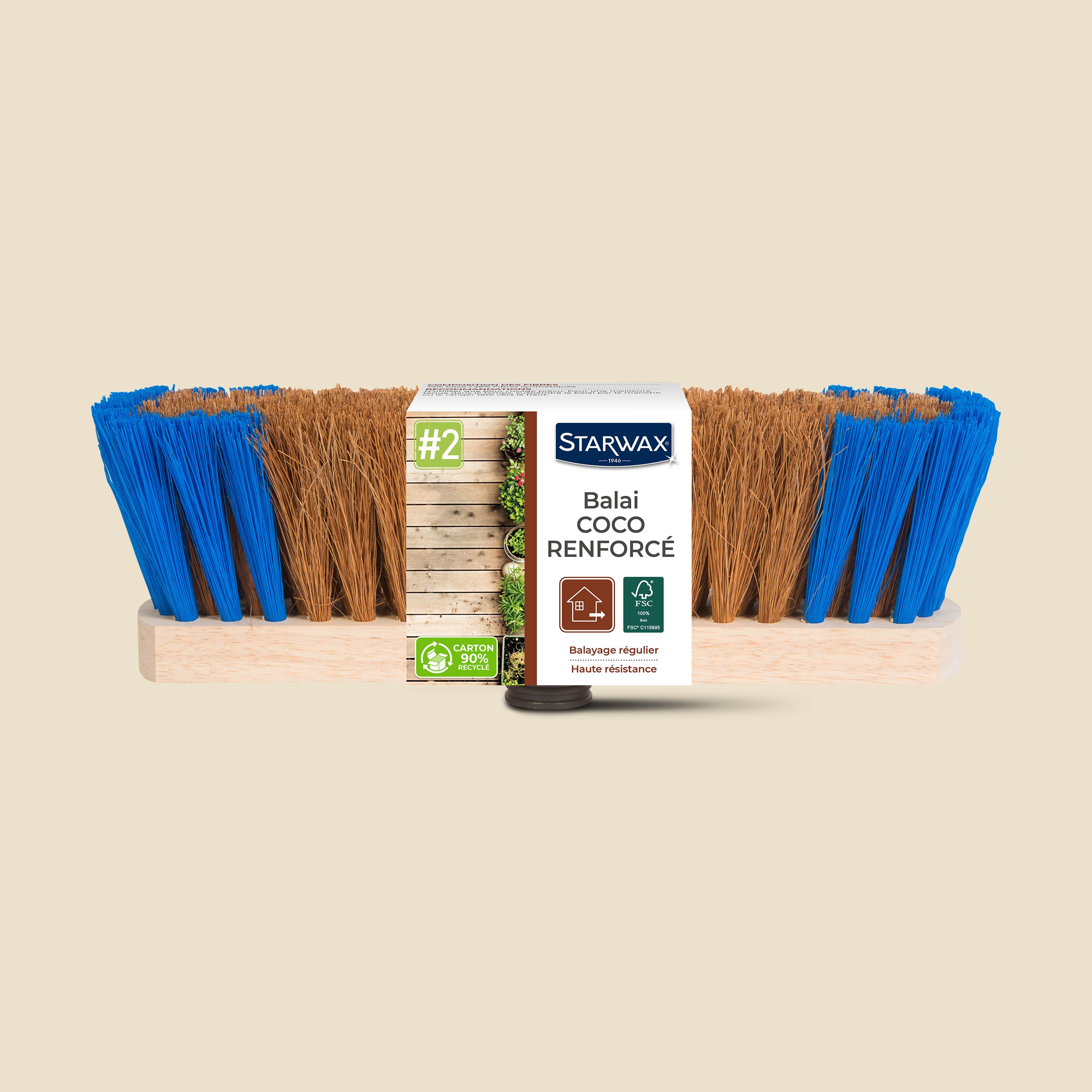 STARWAX - Balai coco renforcé pour sols extérieurs FSC® X1