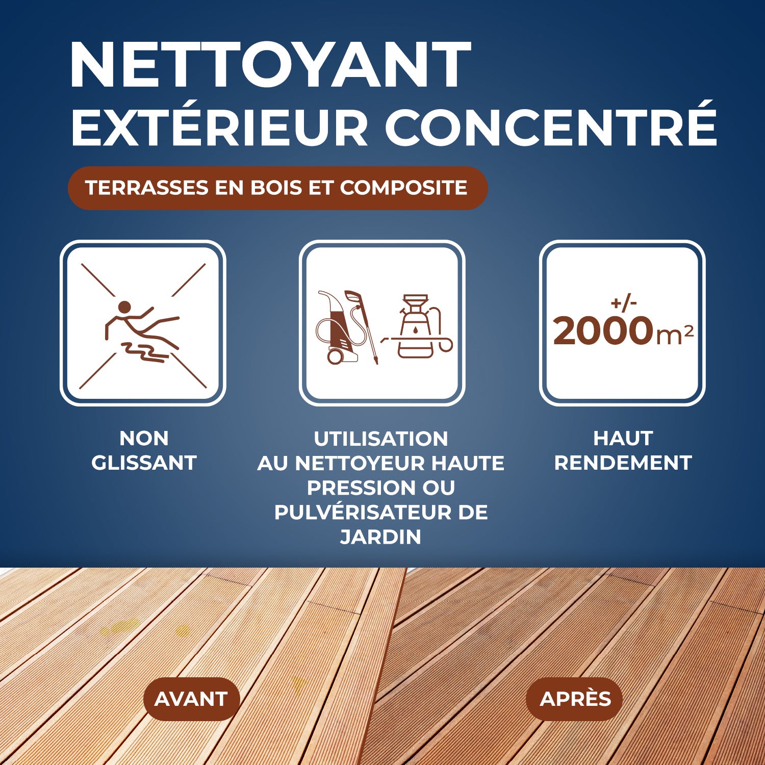 STARWAX - Nettoyant concentré pour terrasses en bois et composite
 1L