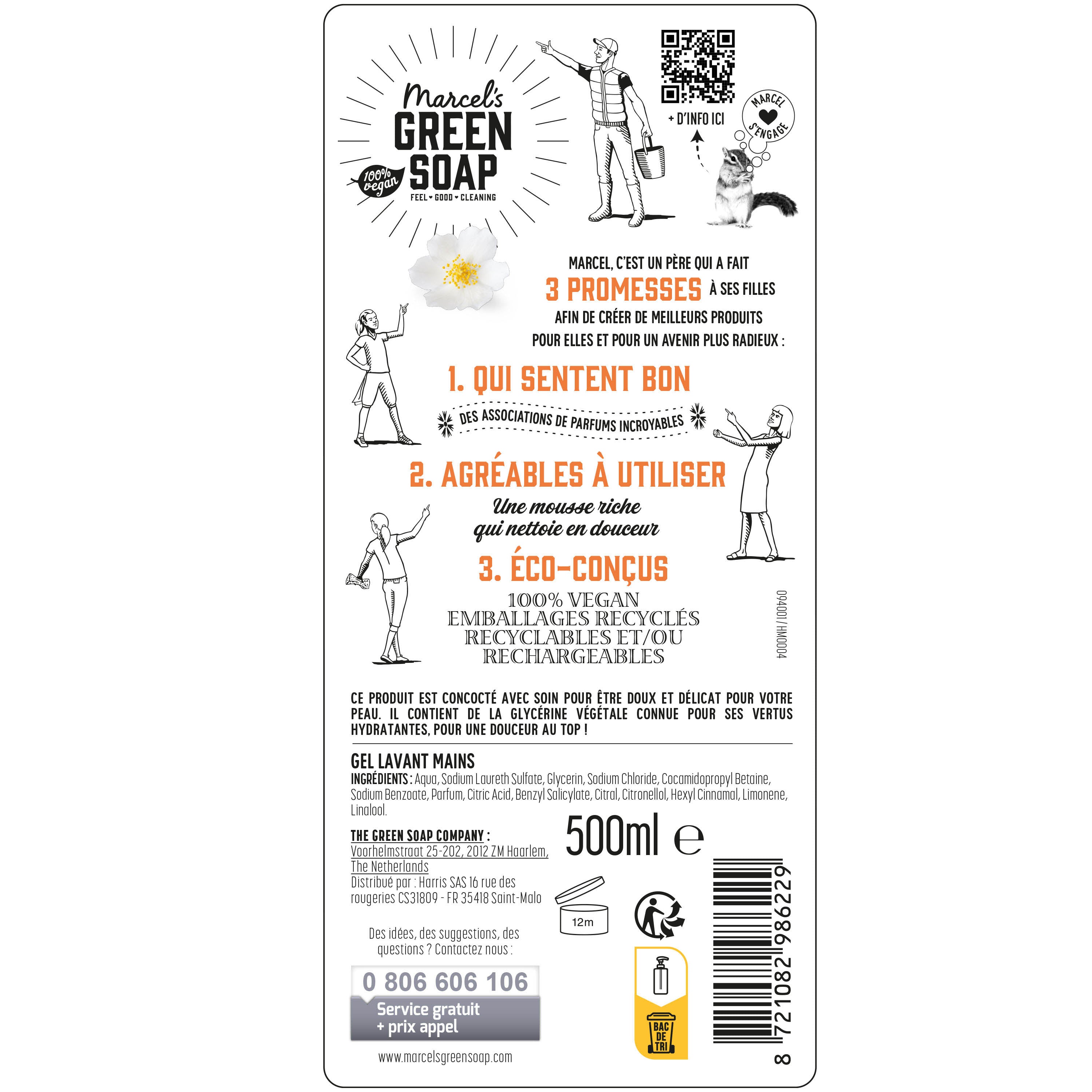 MARCEL'S GREEN SOAP - Le Gel Lavant Mains Orange & Jasmin 250ml Orange & Jasmin