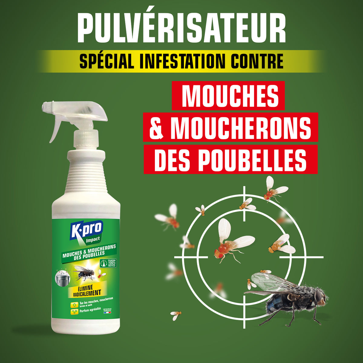 K.PRO - Pulvérisateur mouches des poubelles 1L