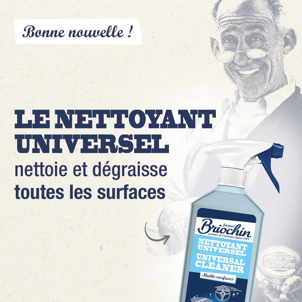 JACQUES BRIOCHIN - Nettoyant universel anti-traces prêt à l'emploi 1L 1L