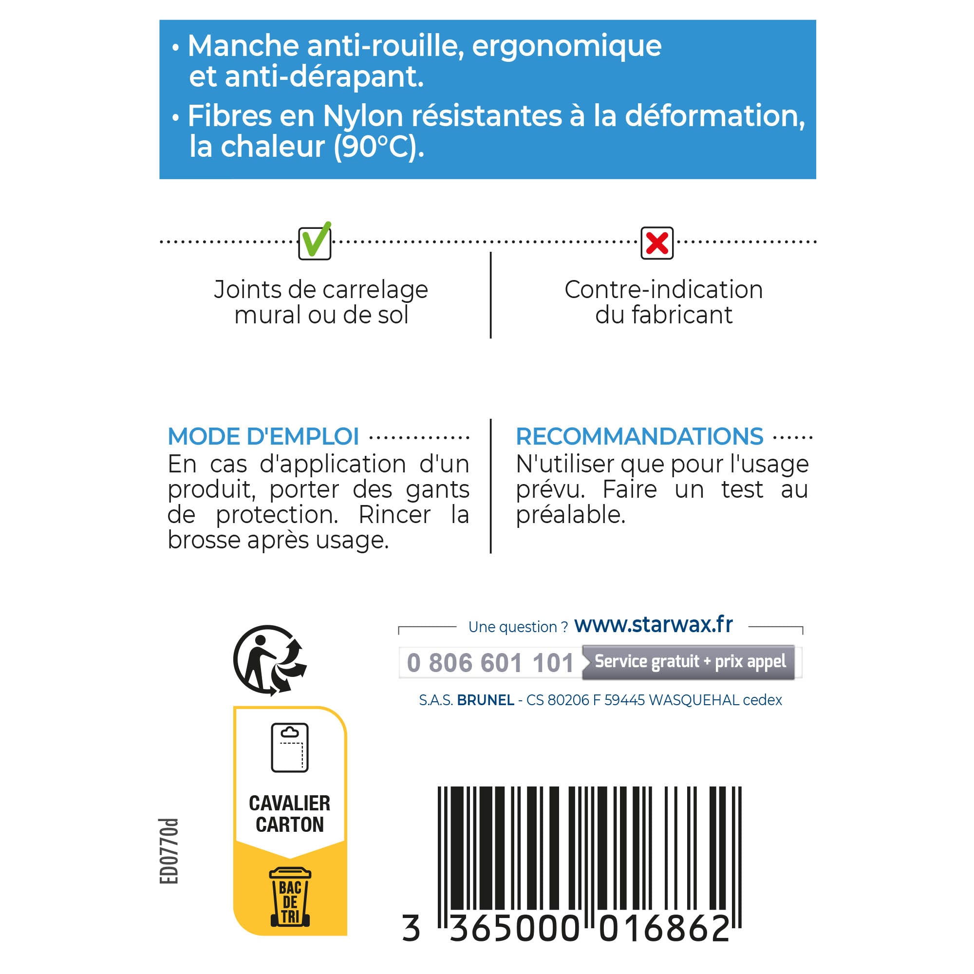 STARWAX - Brosse à joints ergonomie X1