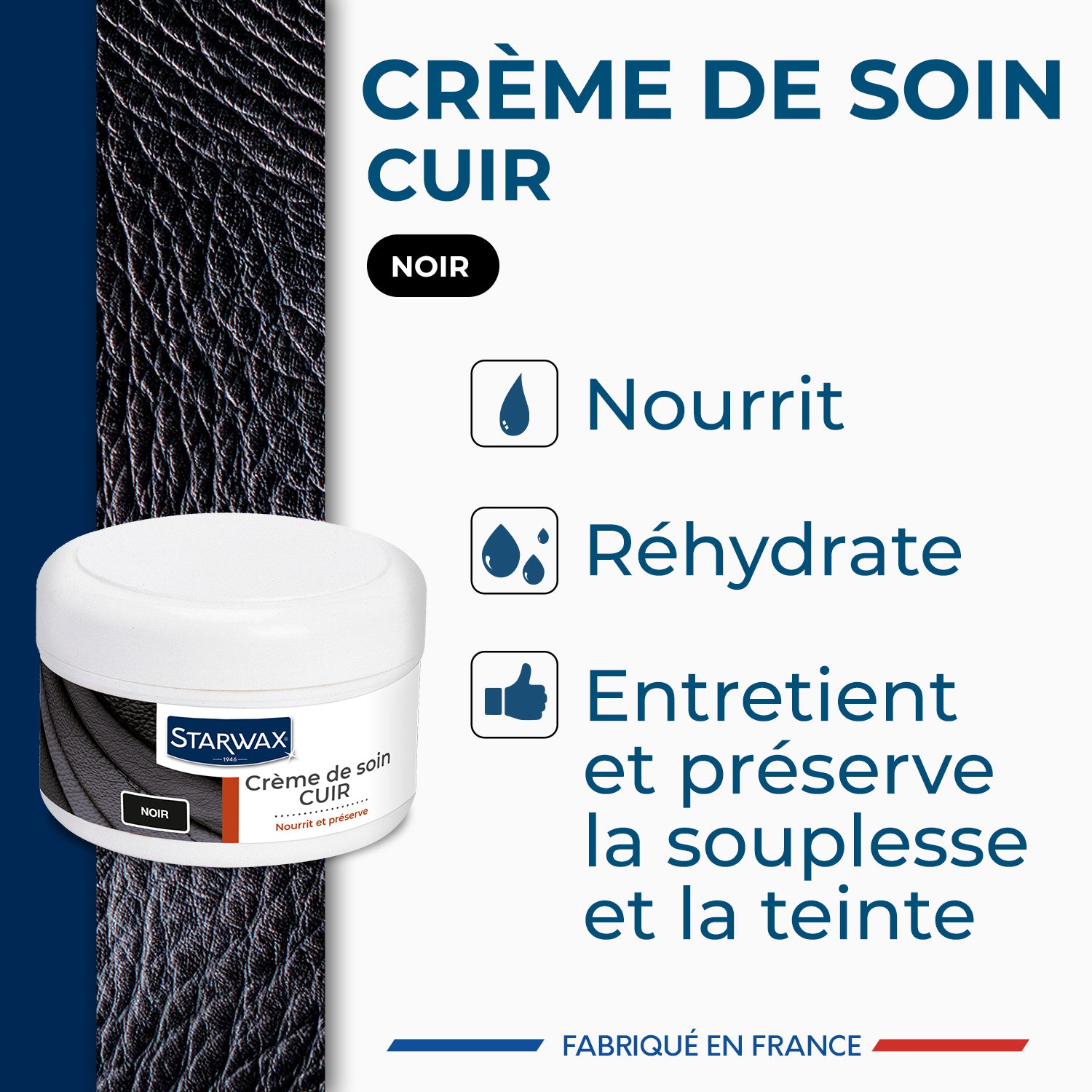 STARWAX - Crème de soin pour cuirs colorés 150ml Camel