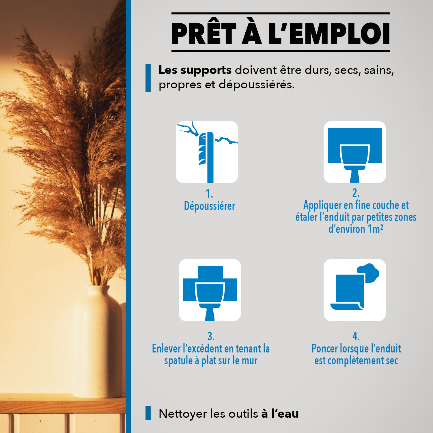 SINTO - Enduit lissage pâte 1,5kg Blanc