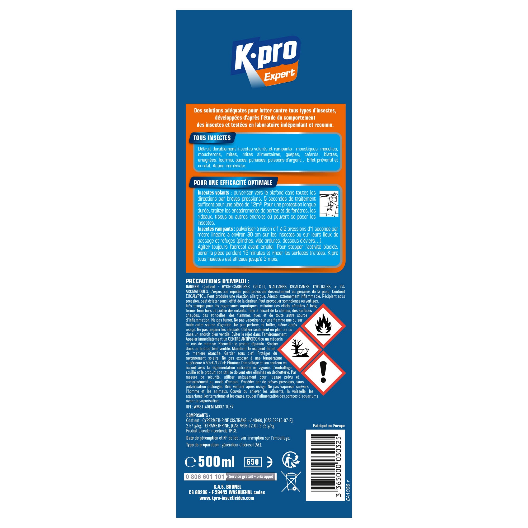 K.PRO - Aérosol tous insectes
 300 ml