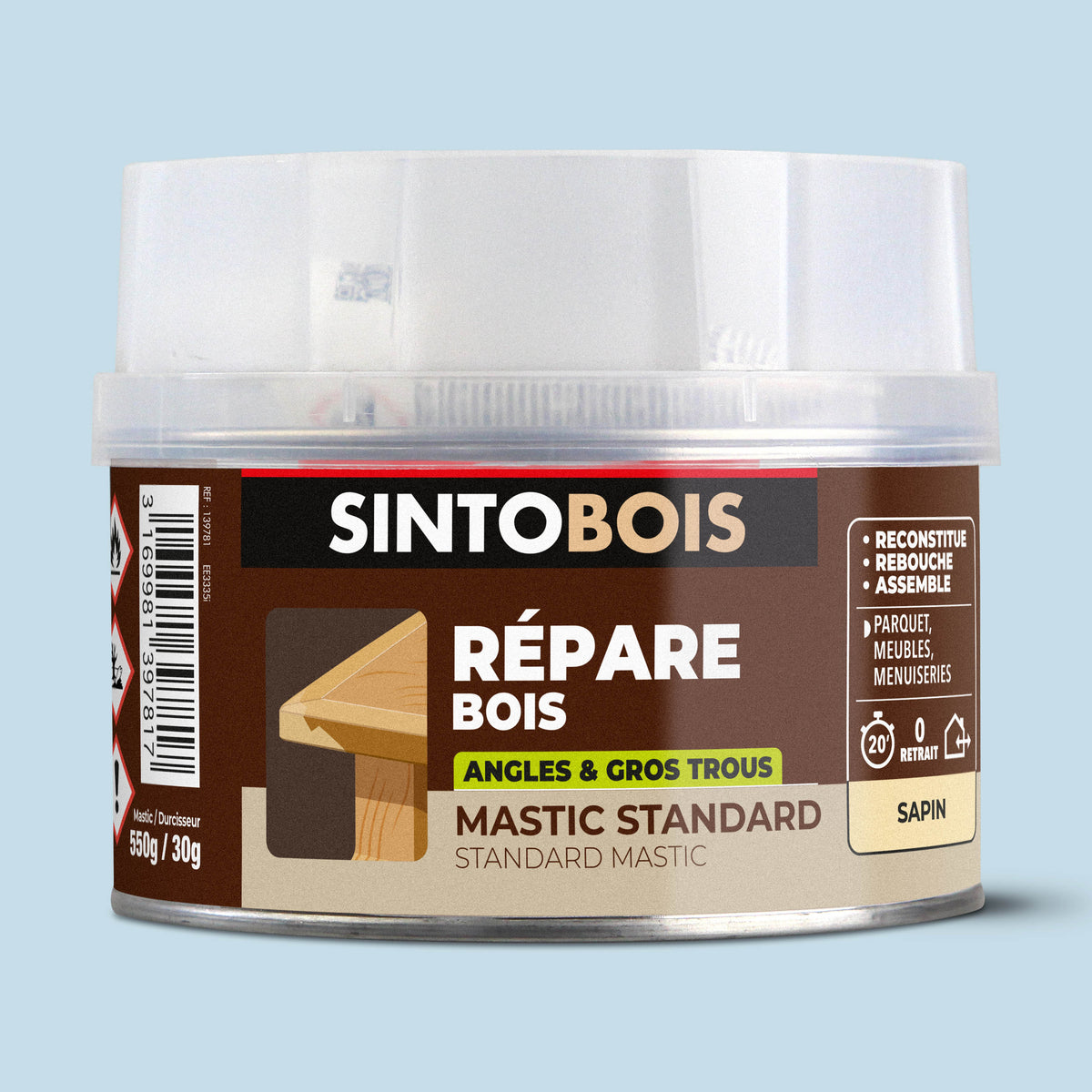 SINTO - Reconstitue angles et gros trous 500ml Chêne