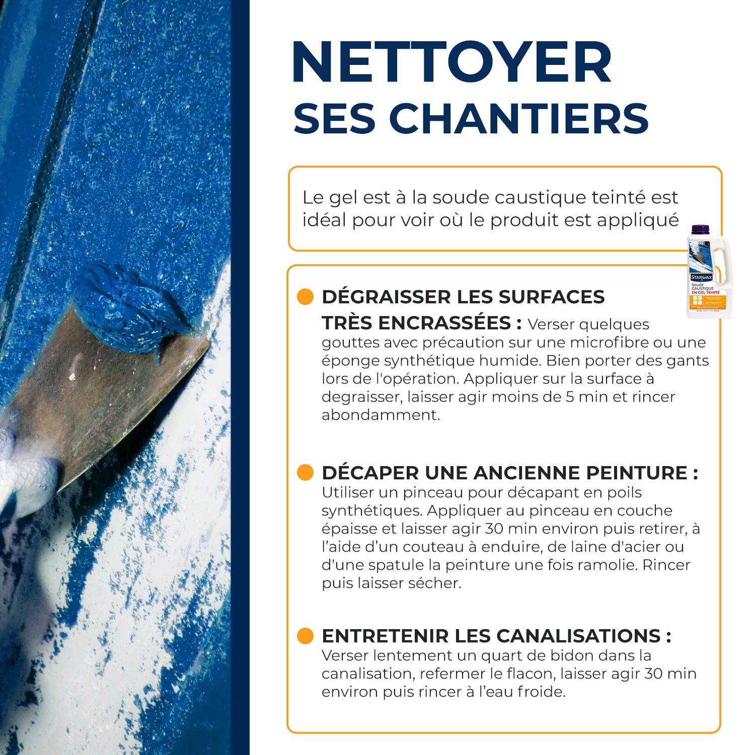 STARWAX - Soude caustique en gel teinté 1L 1L