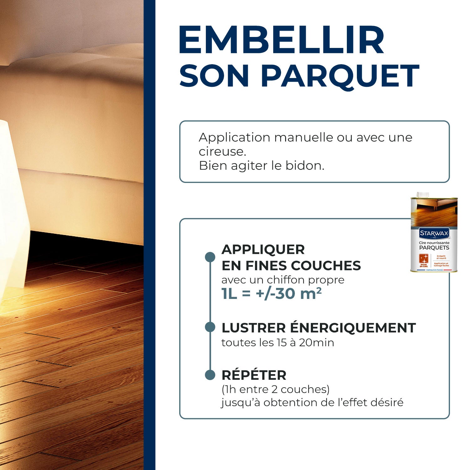 STARWAX - Cire concentrée pour parquets cirés 1L