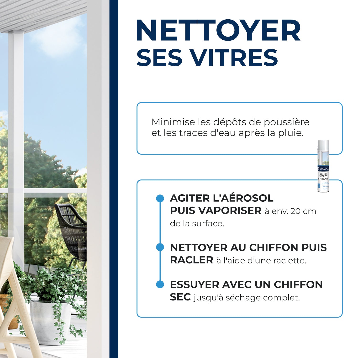 STARWAX - Mousse nettoyante pour vitres et miroirs 400ml