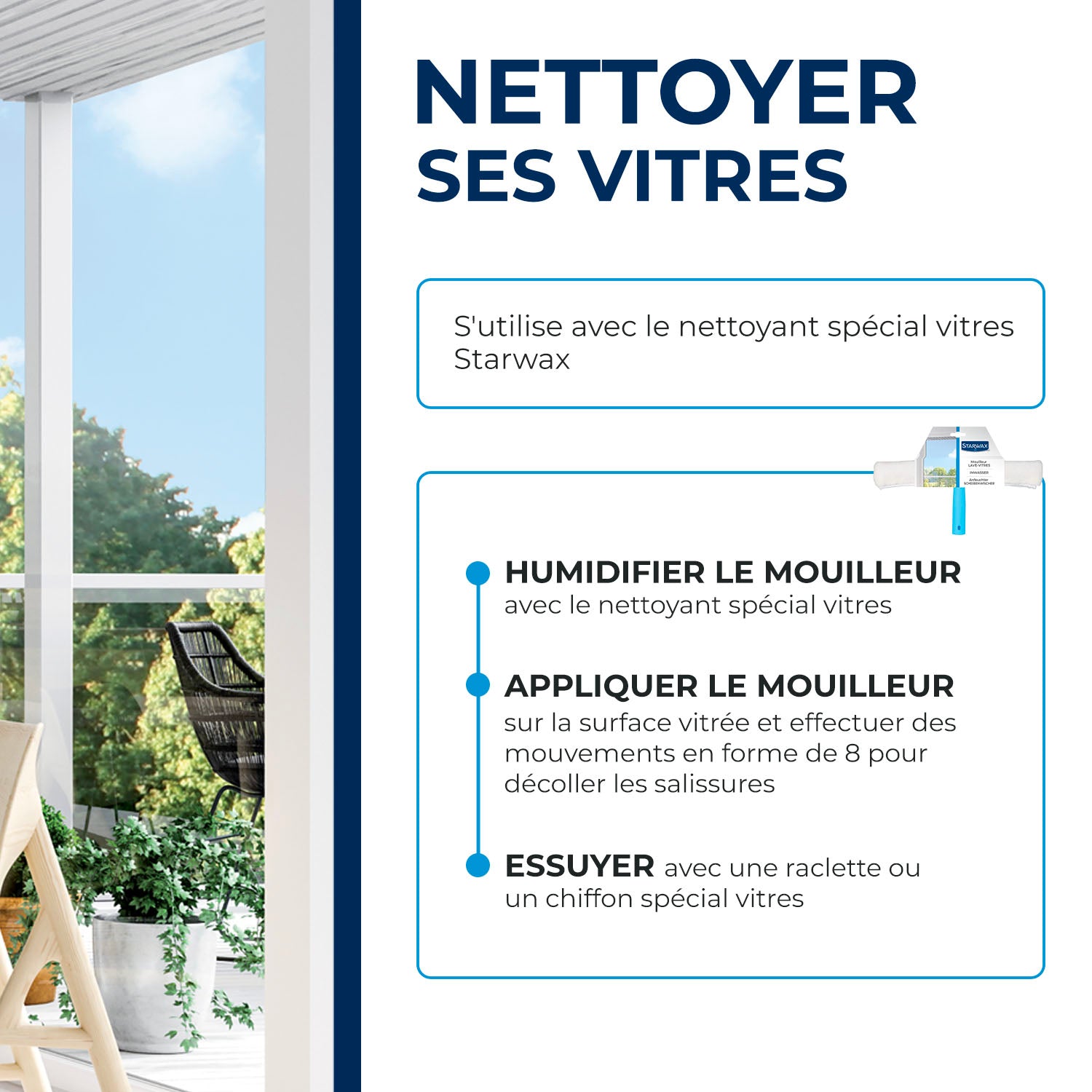 STARWAX - Mouilleur avec housse microfibre pour vitres
 X1