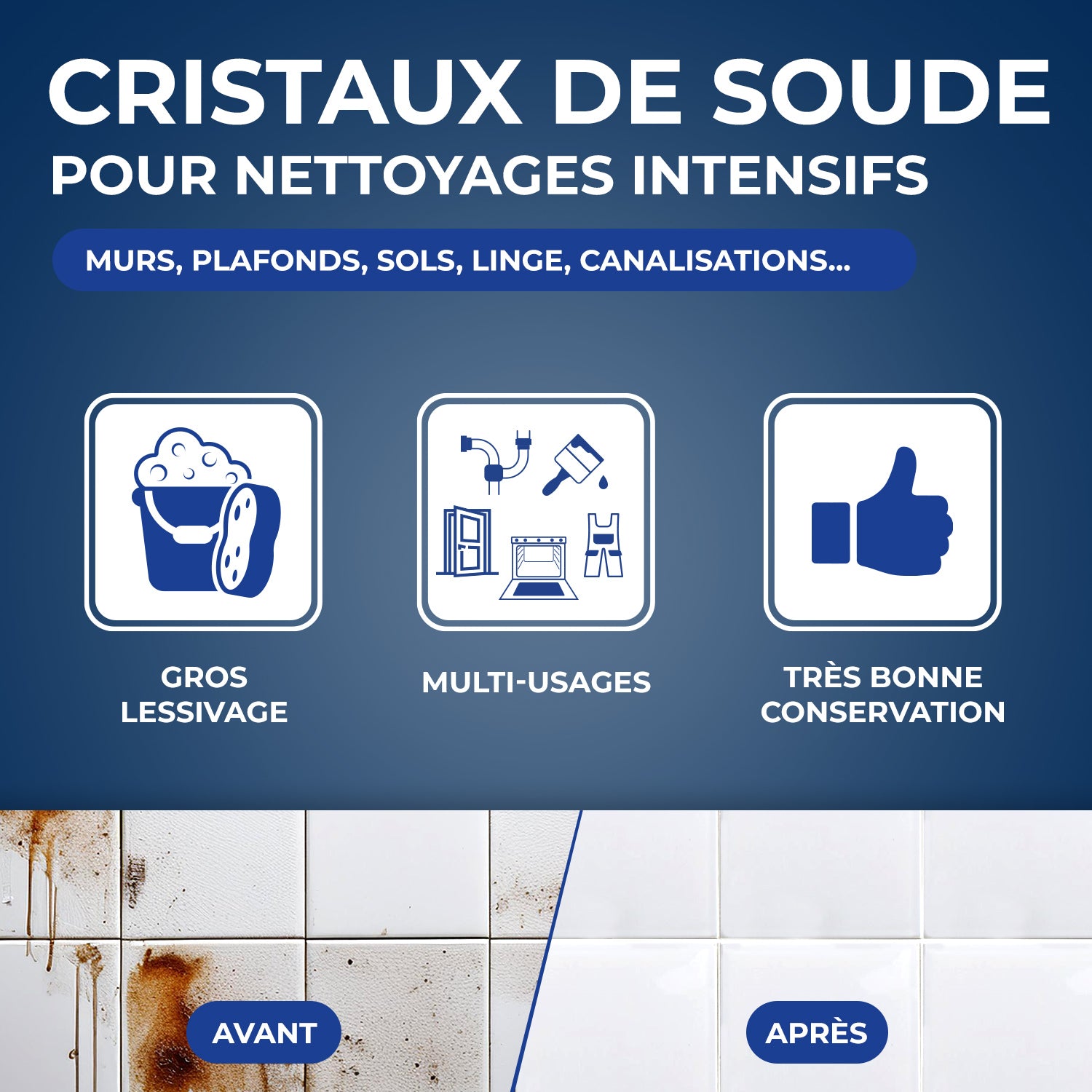 STARWAX - Cristaux de soude gros travaux 1,4kg 1,4kg