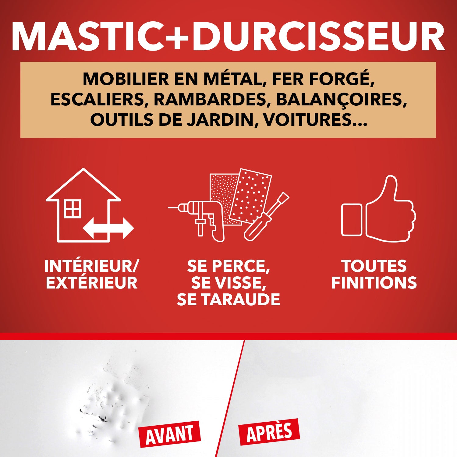 SINTO - Répare métal standard 120g Blanc