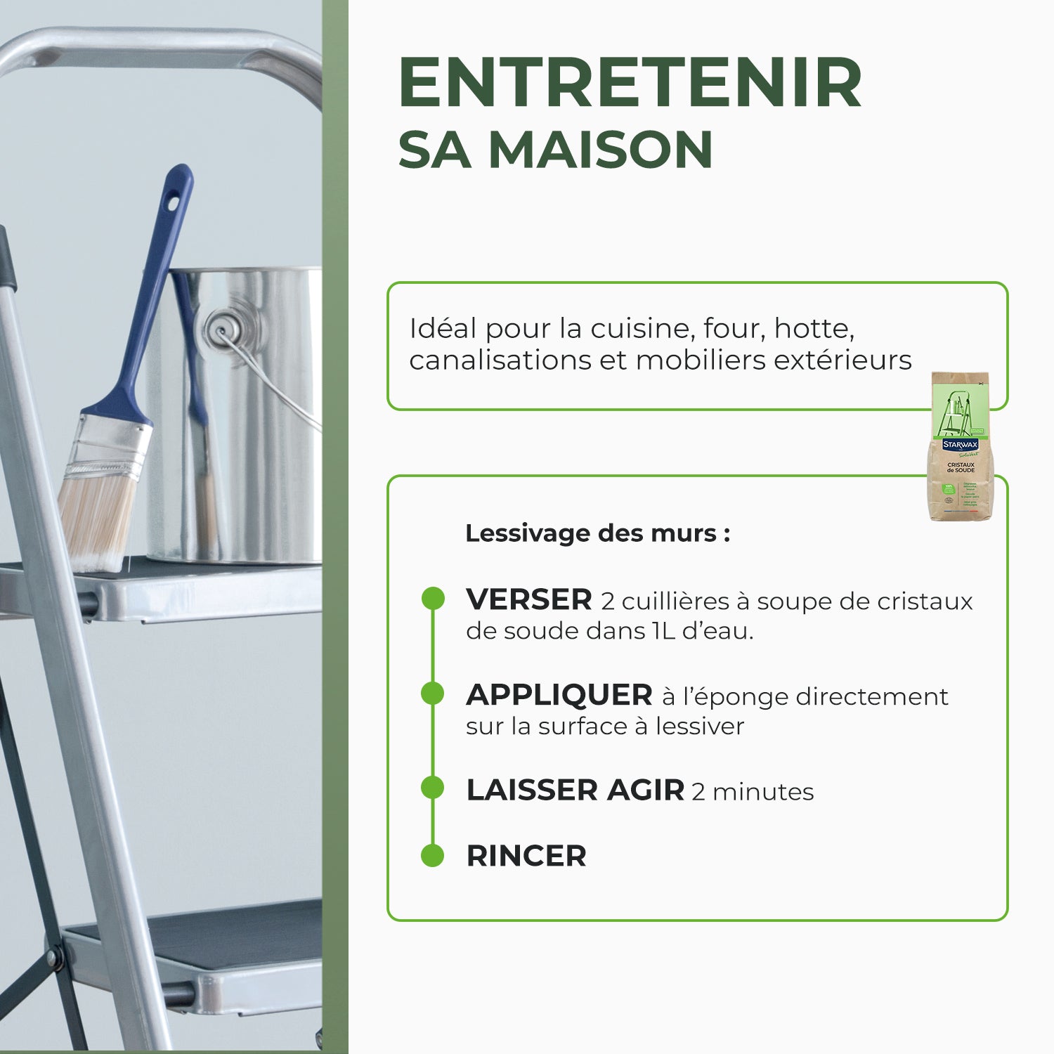 STARWAX SOLUVERT - Cristaux de soude 1kg