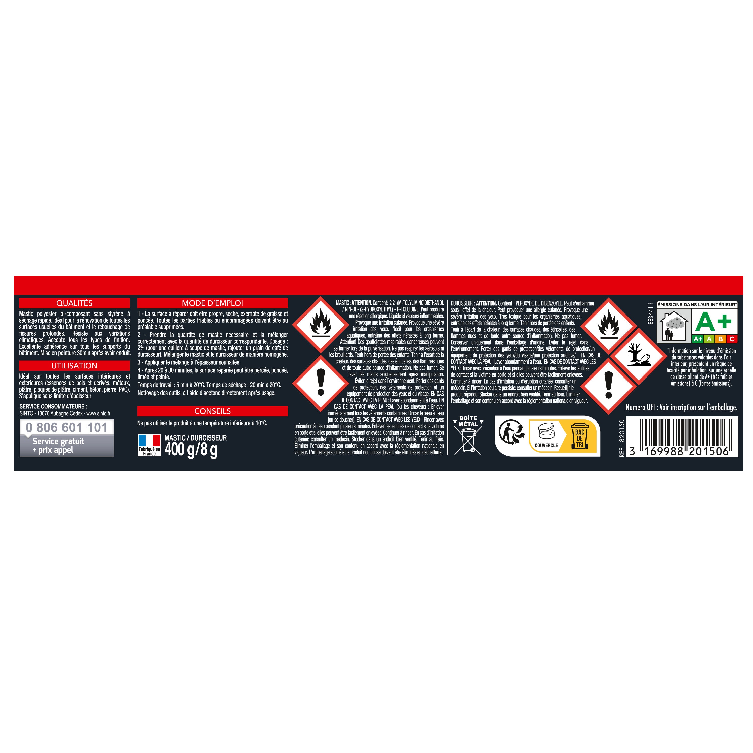 SINTO - Pâte à rénover 408g Blanc