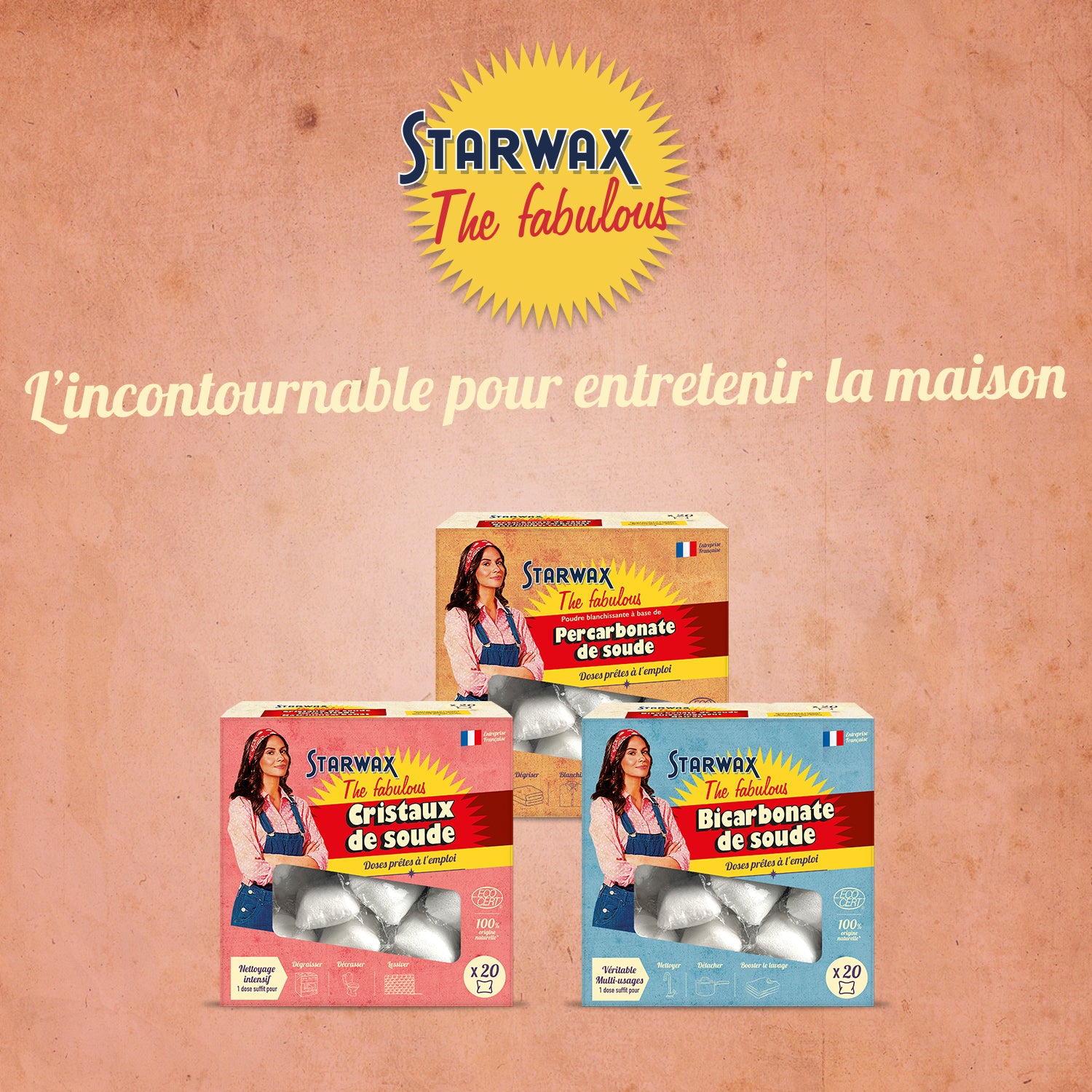 STARWAX FABULOUS - Cristaux de soude en doses prêtes à l'emploi 20 doses