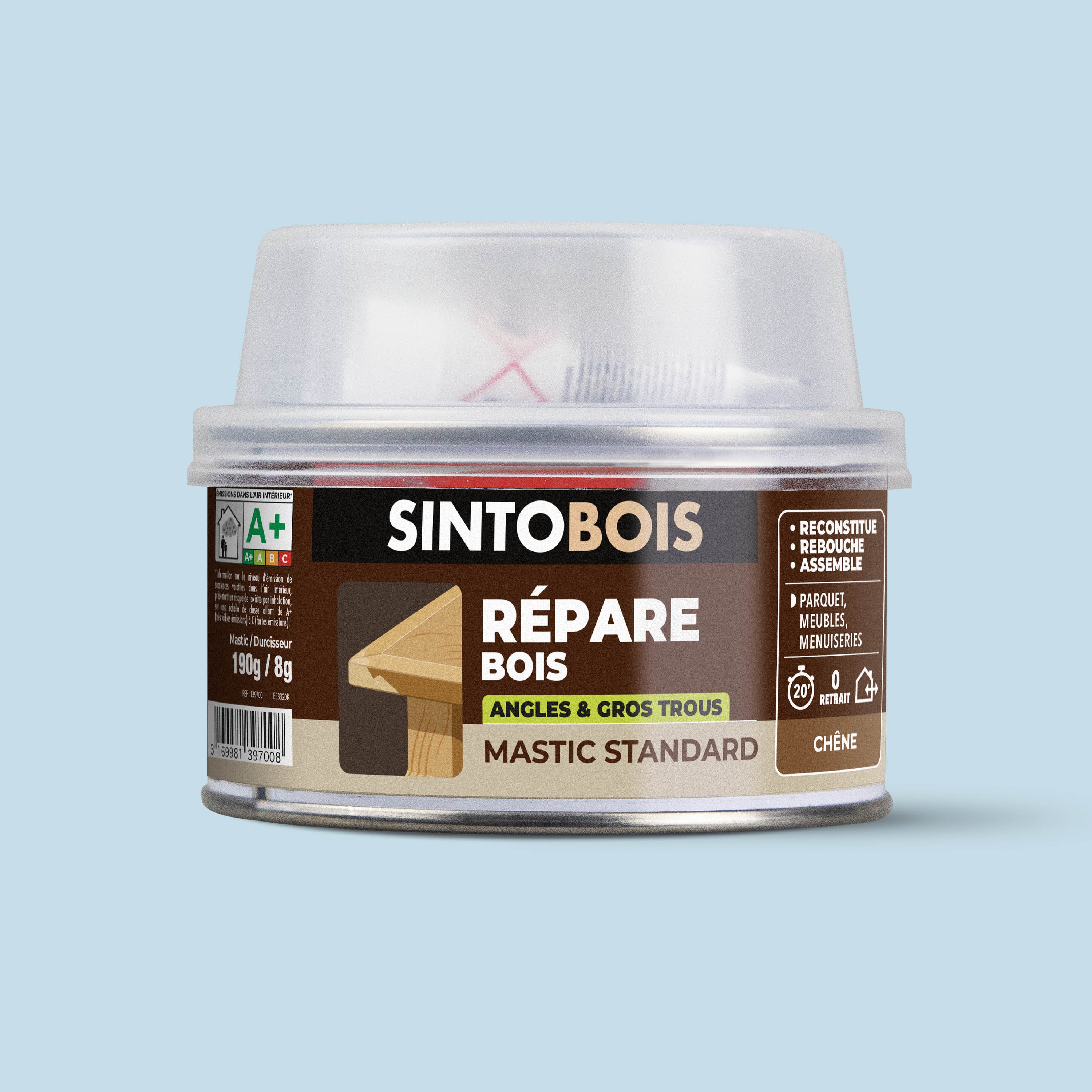 SINTO - Reconstitue angles et gros trous 500ml Chêne