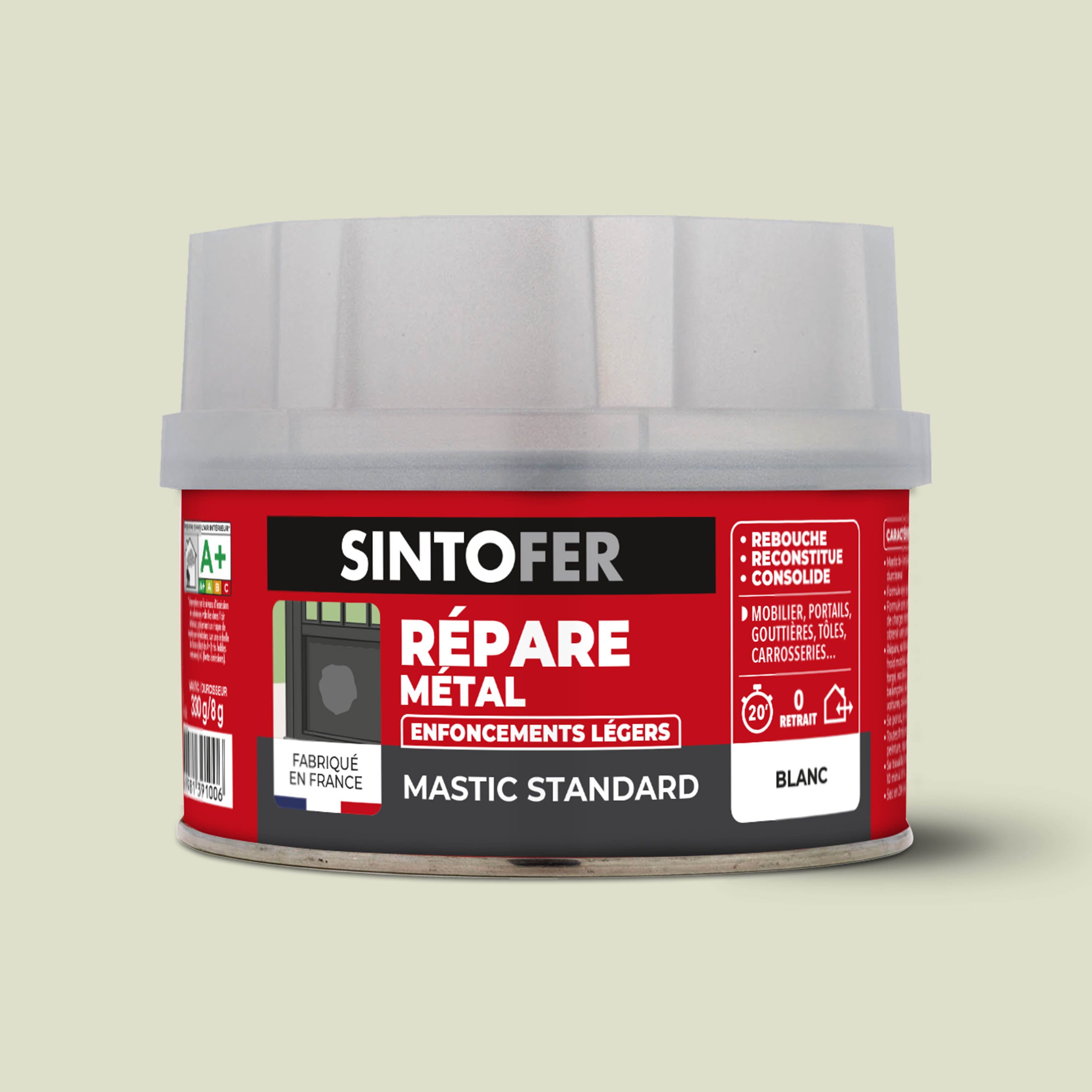 SINTO - Répare métal standard 120g Blanc
