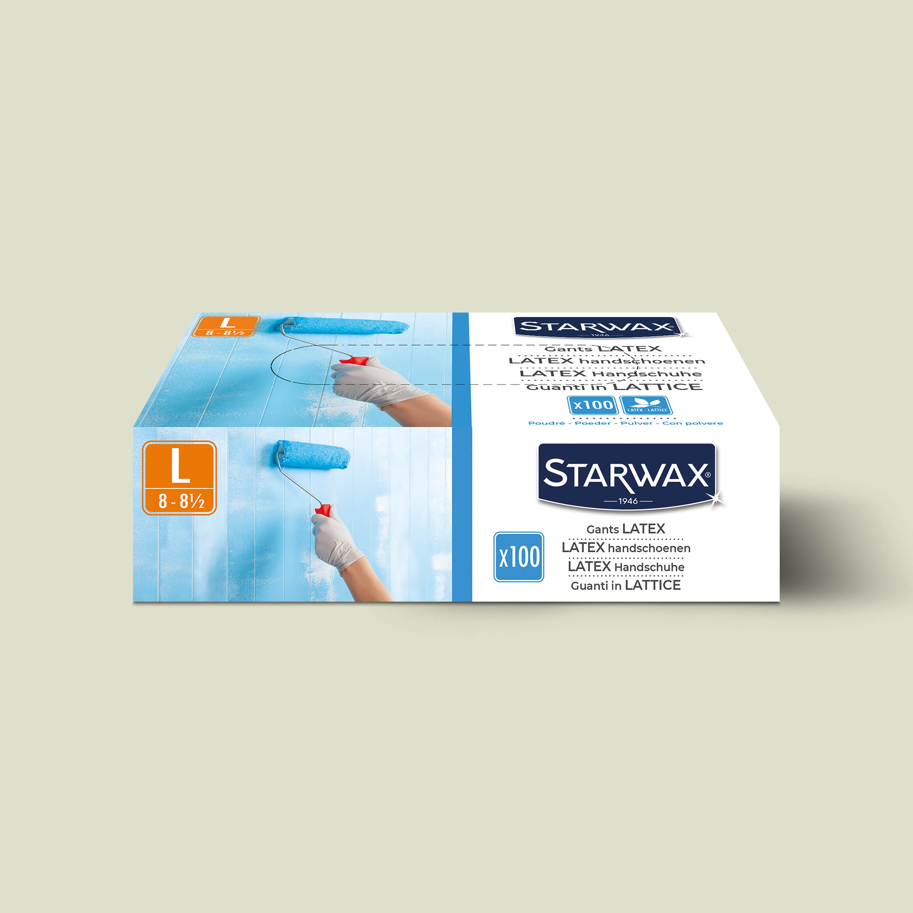 STARWAX - Gants latex poudrés X100 M