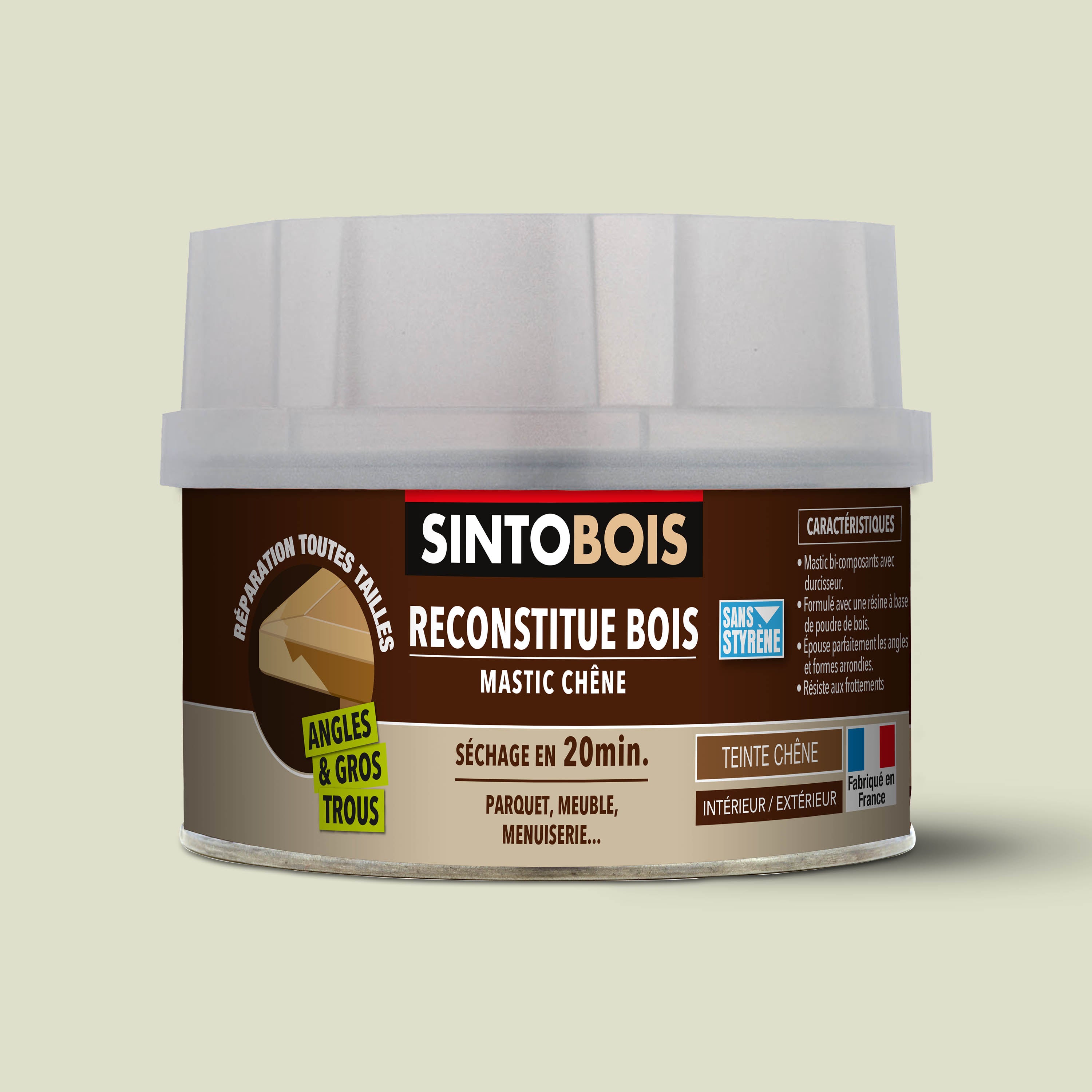 SINTO - Reconstitue angles et gros trous 500ml Chêne