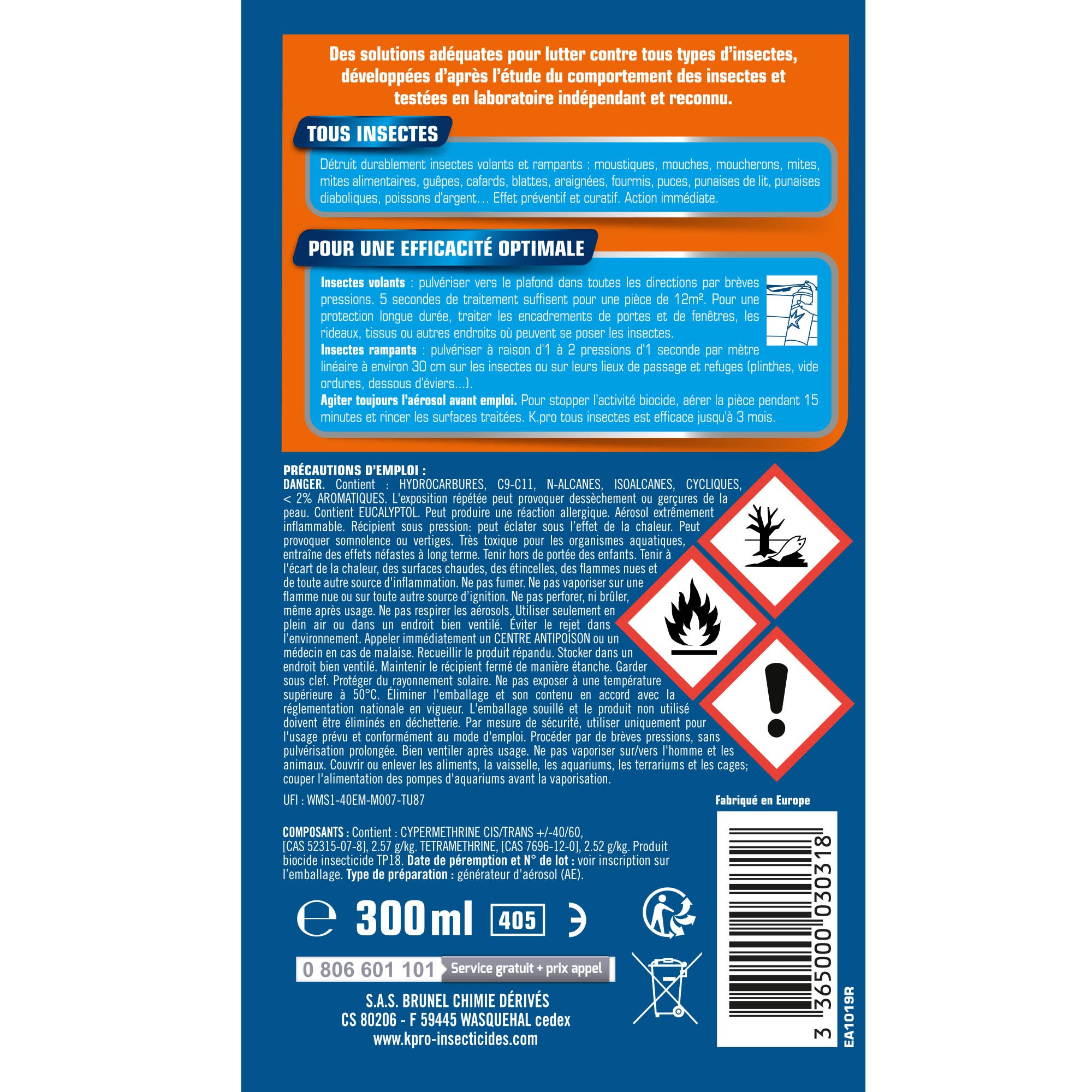 K.PRO - Aérosol tous insectes
 300 ml