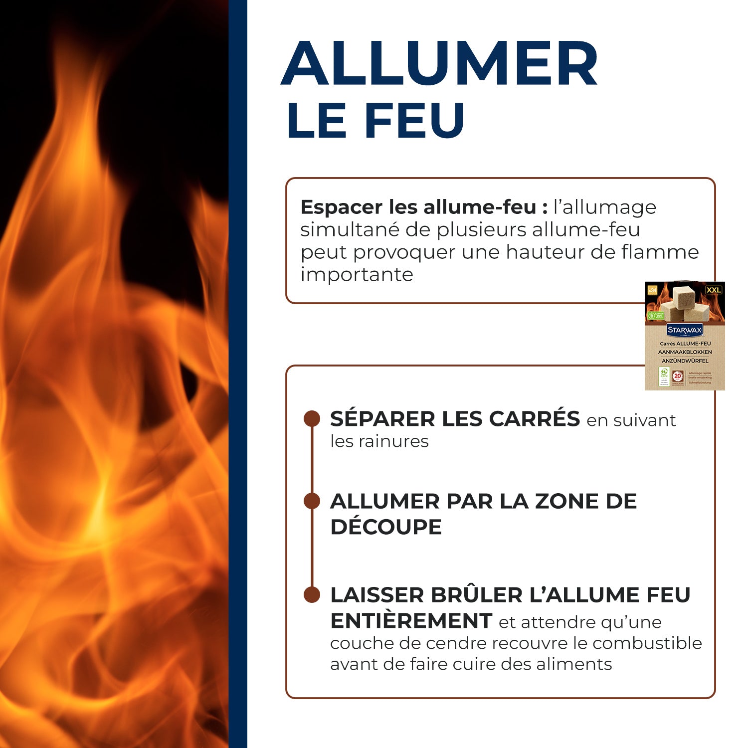 STARWAX - Cubes allume feu XXL PEFC X34 XXL
