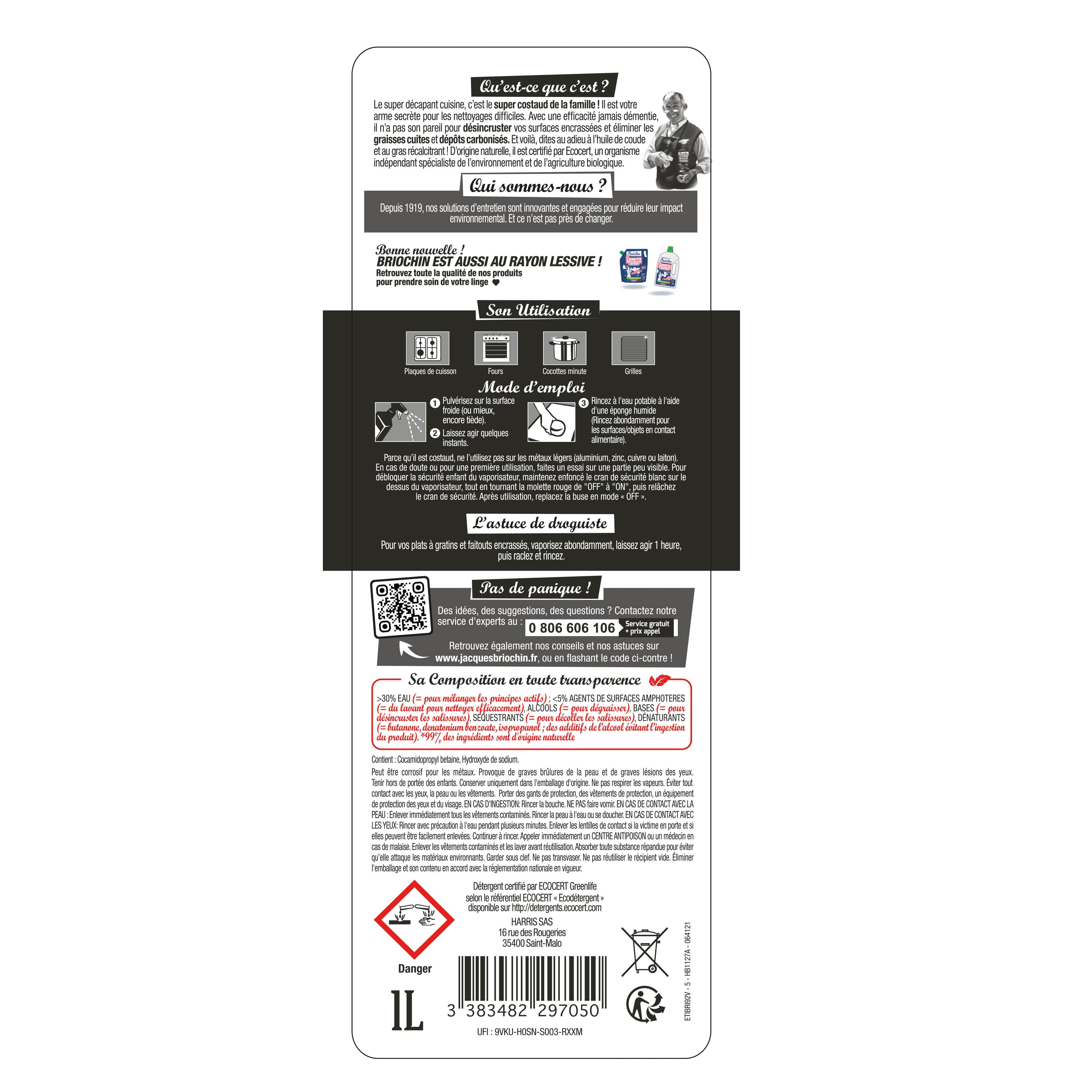 JACQUES BRIOCHIN - Super Décapant Cuisine 1L 1L