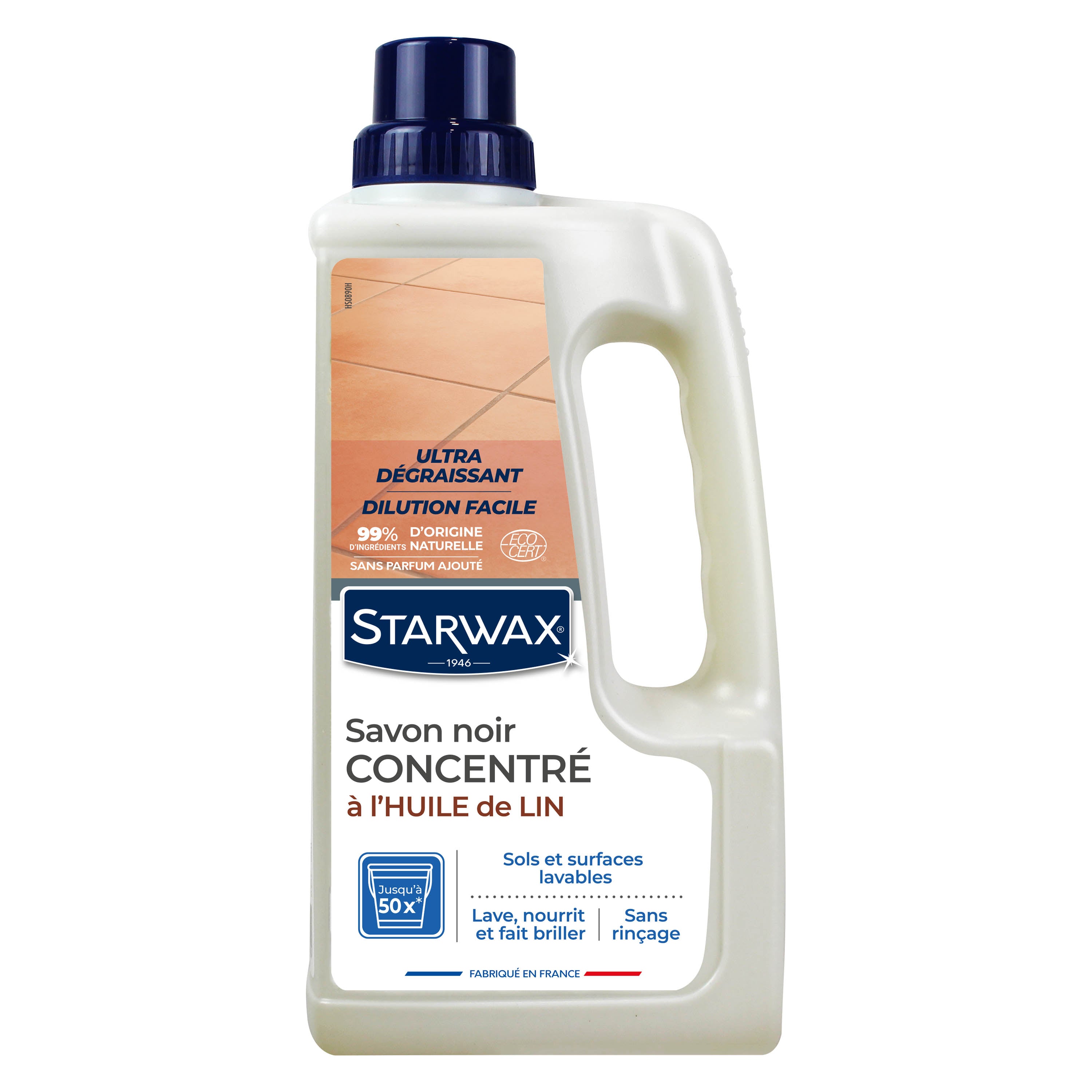 STARWAX - Savon noir à l'huile de lin pour les sols intérieurs 1L