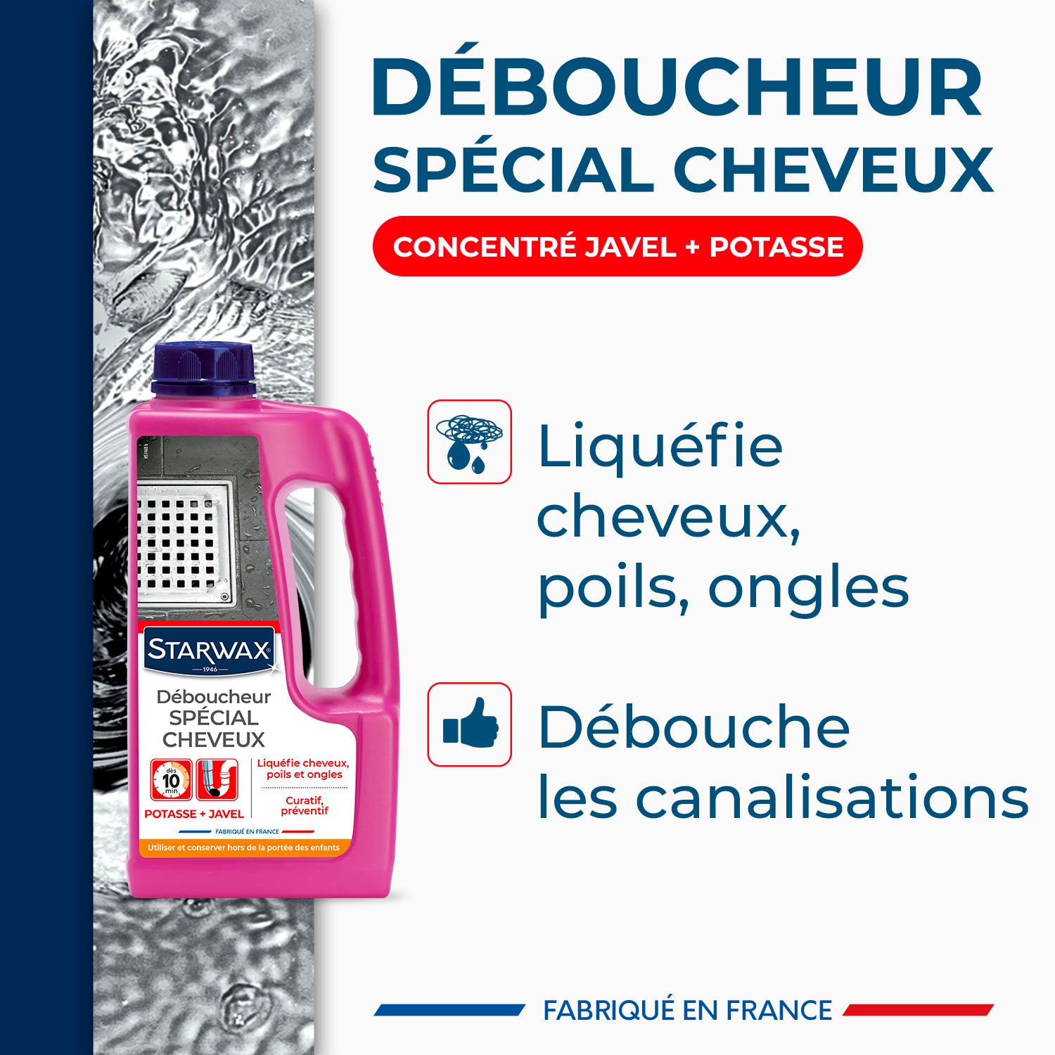 STARWAX - Déboucheur canalisations spécial cheveux 900ml