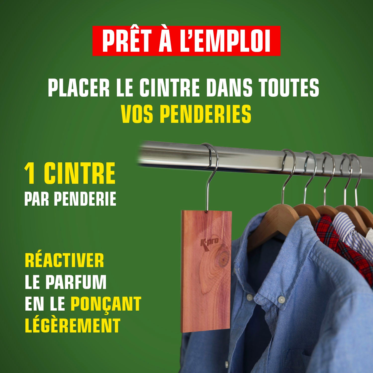 K.PRO - Cintres au bois de cèdre X2