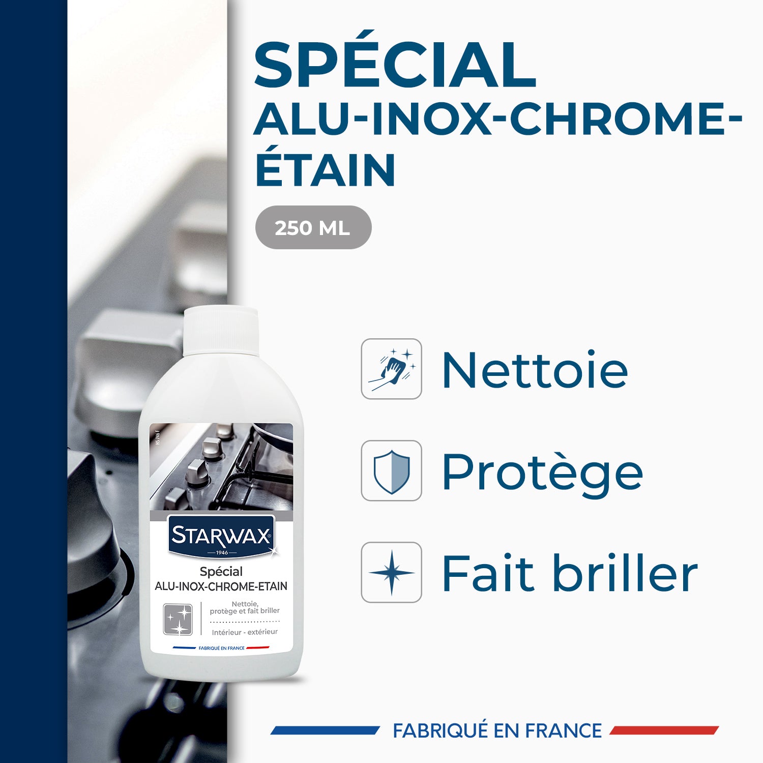 STARWAX - Nettoyant Alu Inox Chrome & Etain 250ml