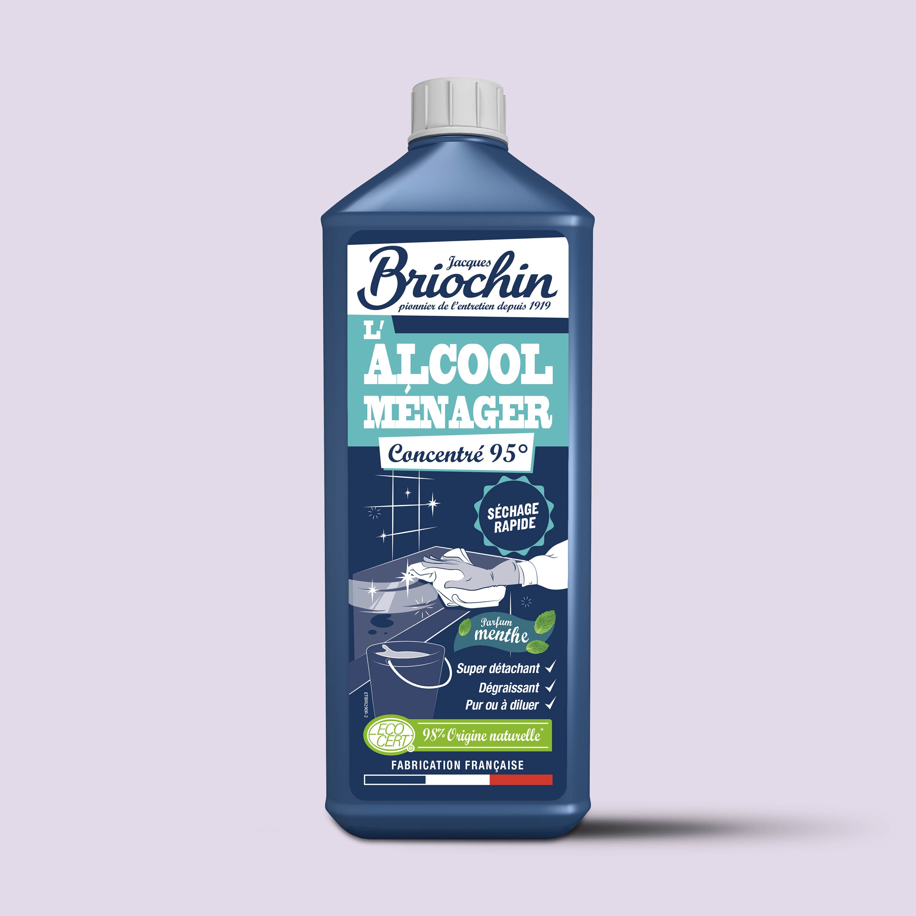 JACQUES BRIOCHIN - L'alcool ménager concentré 95° 700ml Menthe