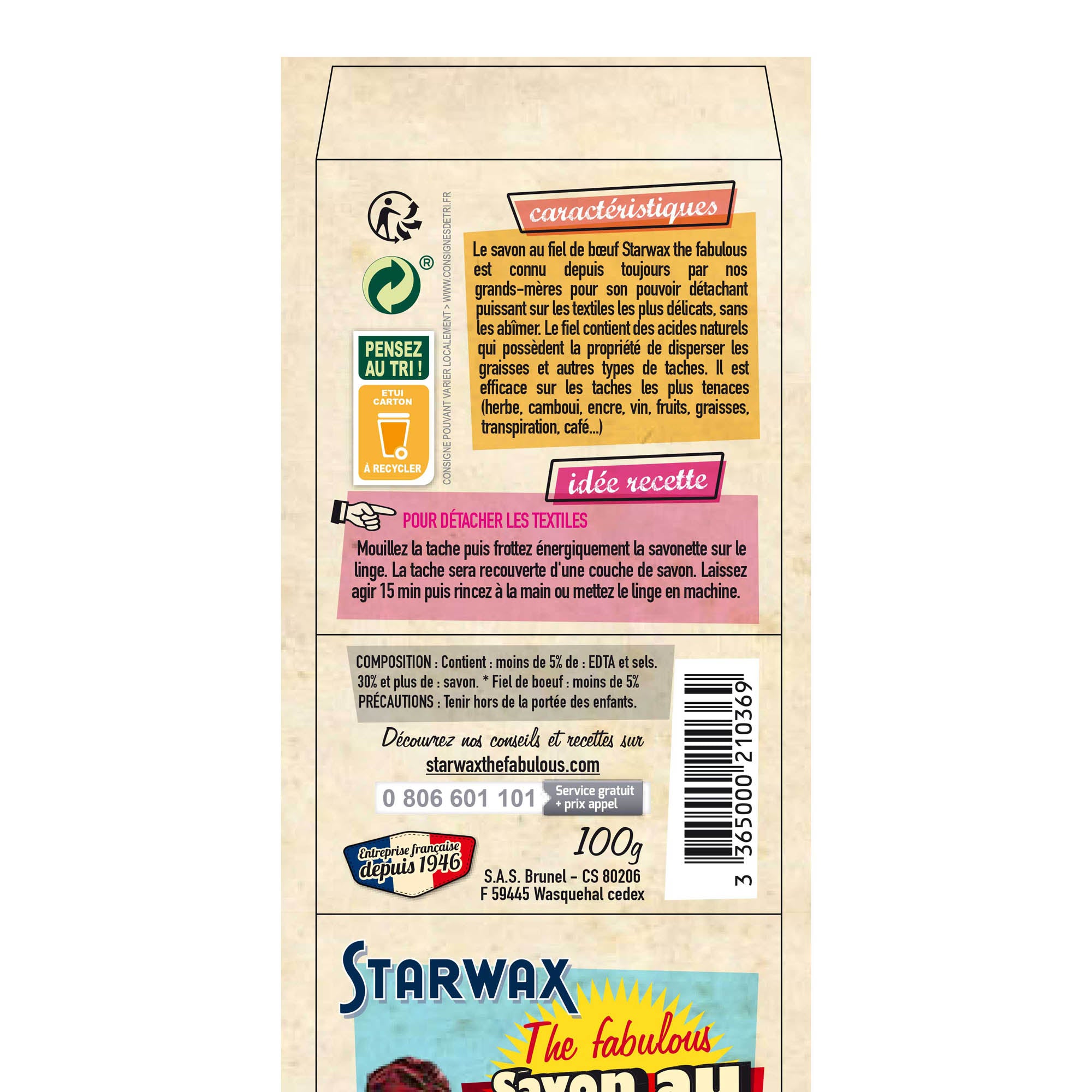 STARWAX FABULOUS - Savon au fiel de boeuf 100g