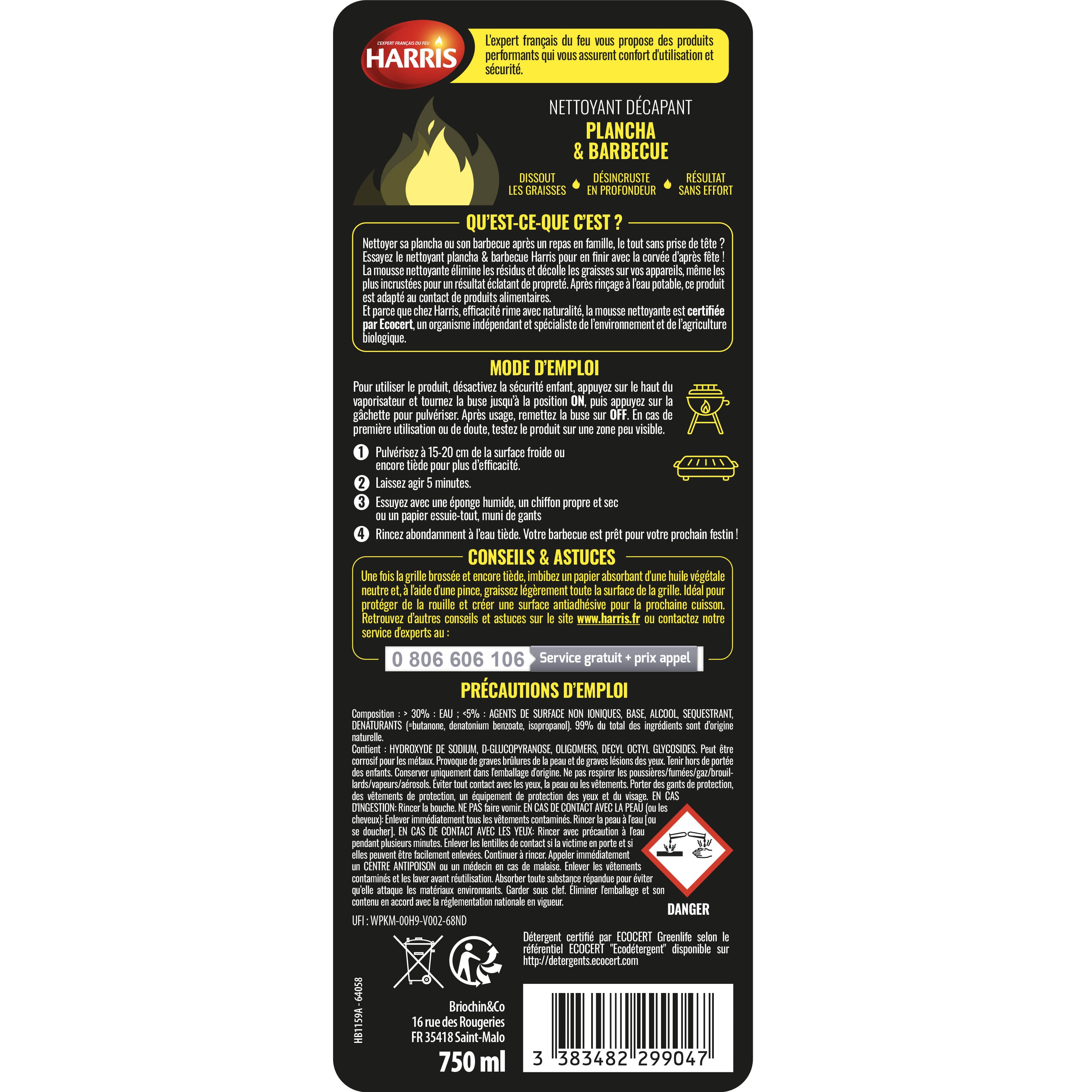 HARRIS - Nettoyant plancha et barbecue 750ml