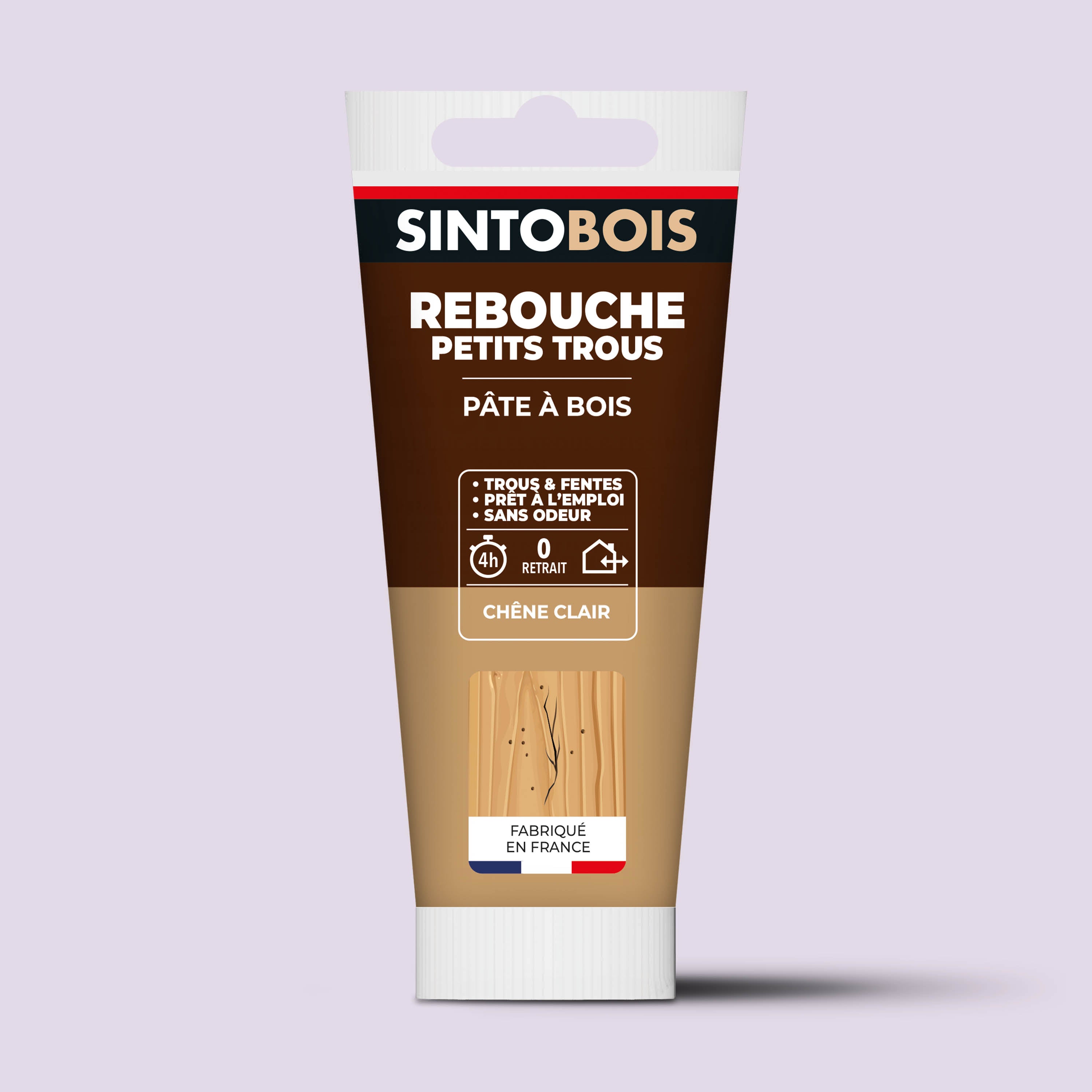 SINTO - Rebouche imperfections -  Pâte à bois naturel 80g Blanc