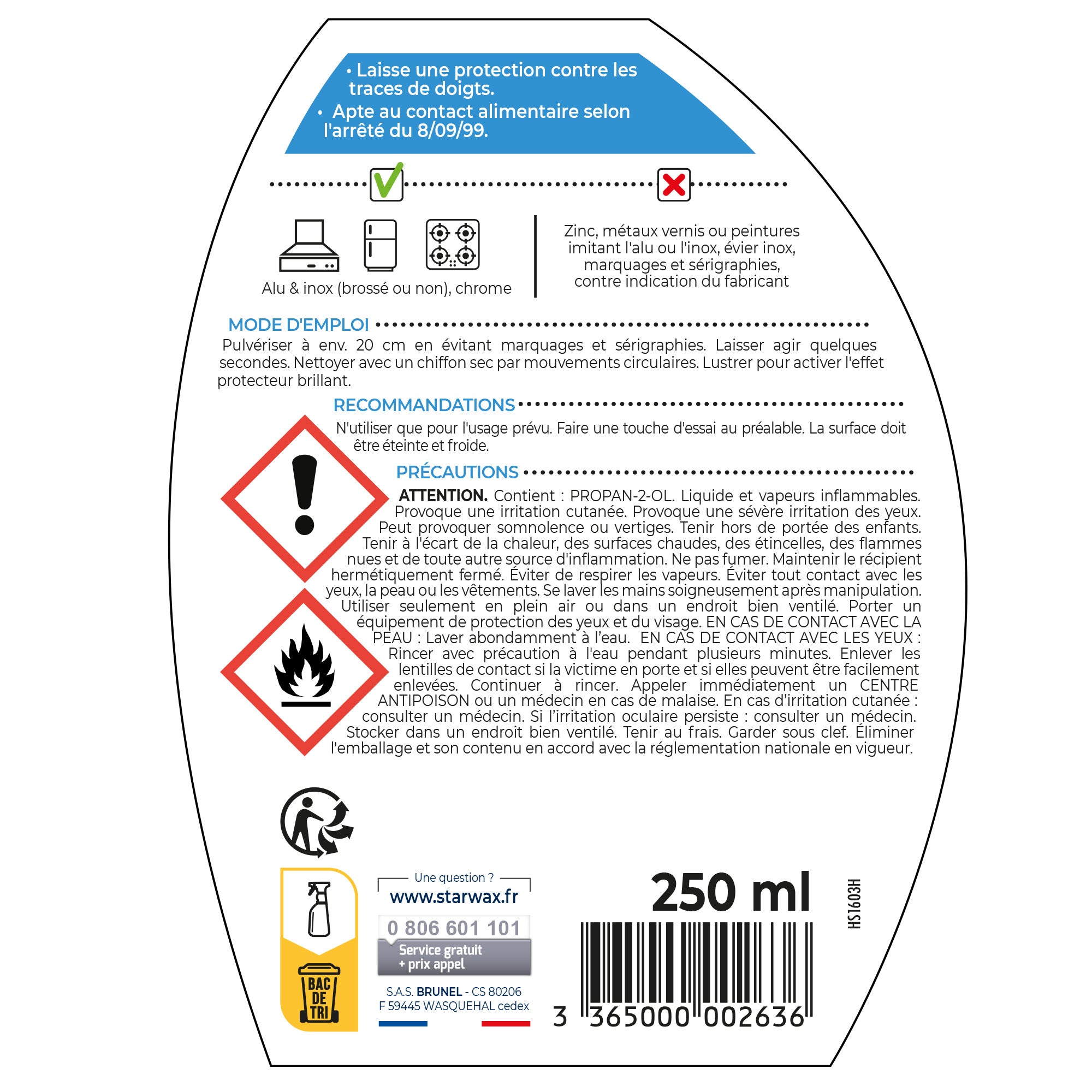 STARWAX - Nettoyant protecteur pour alu et inox 500ml
