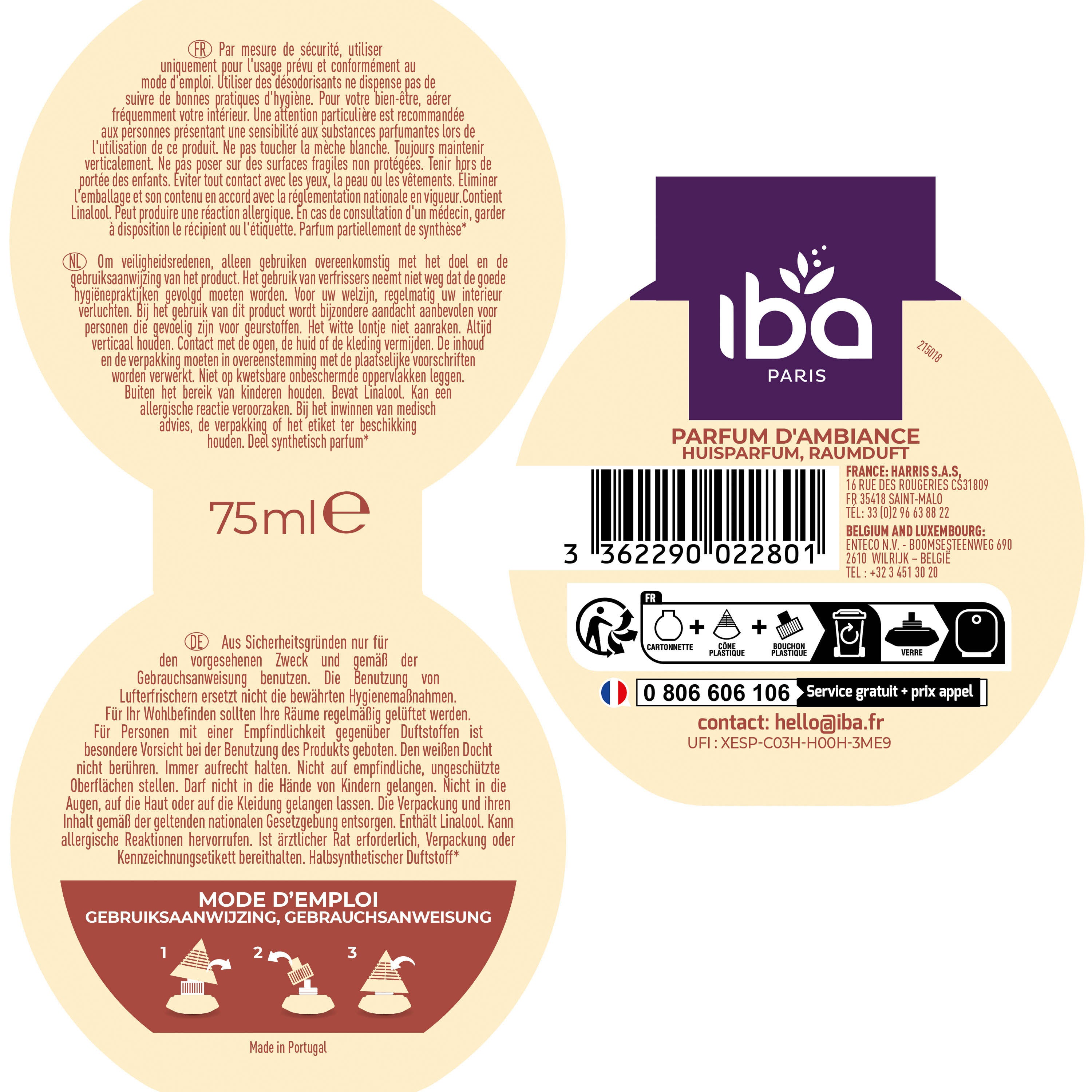 IBA - Pyramide de parfum d'intérieur Escale à Madagascar 75ml Escale à Madagascar