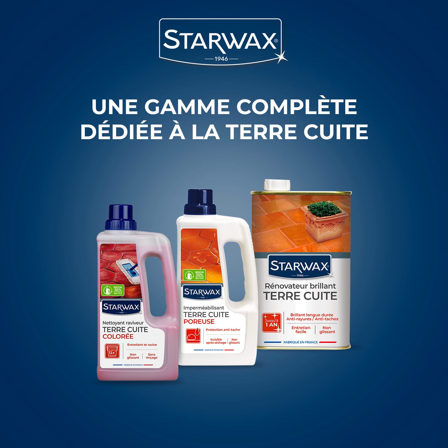 STARWAX - Rénovateur brillant protecteur pour tomettes et terres cuites 1L incolore 
 1L